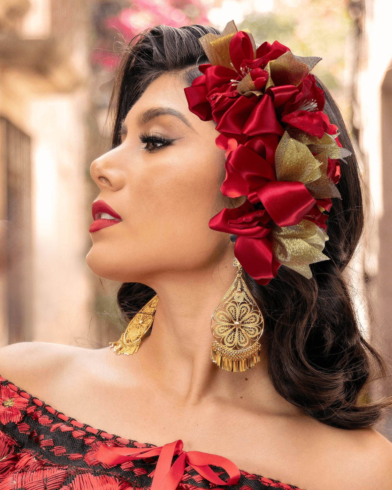 Chiapaneco Red Hairpiece - Solei Store