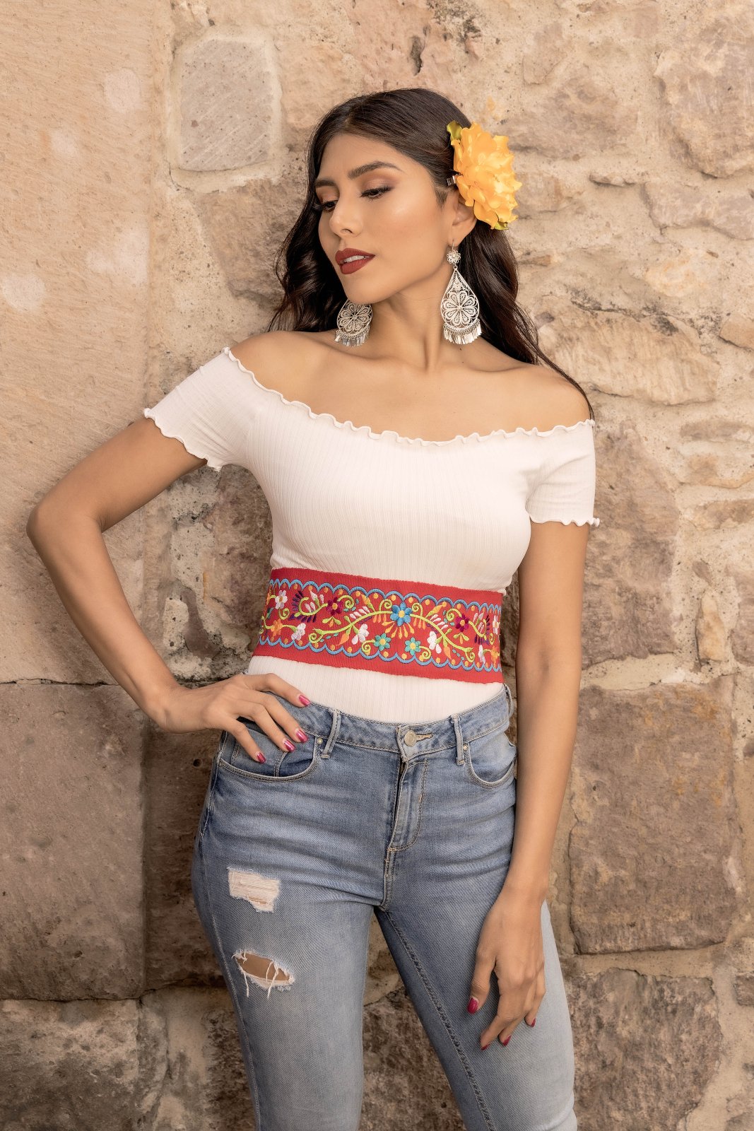 Floral Embroidered Belt - Solei Store