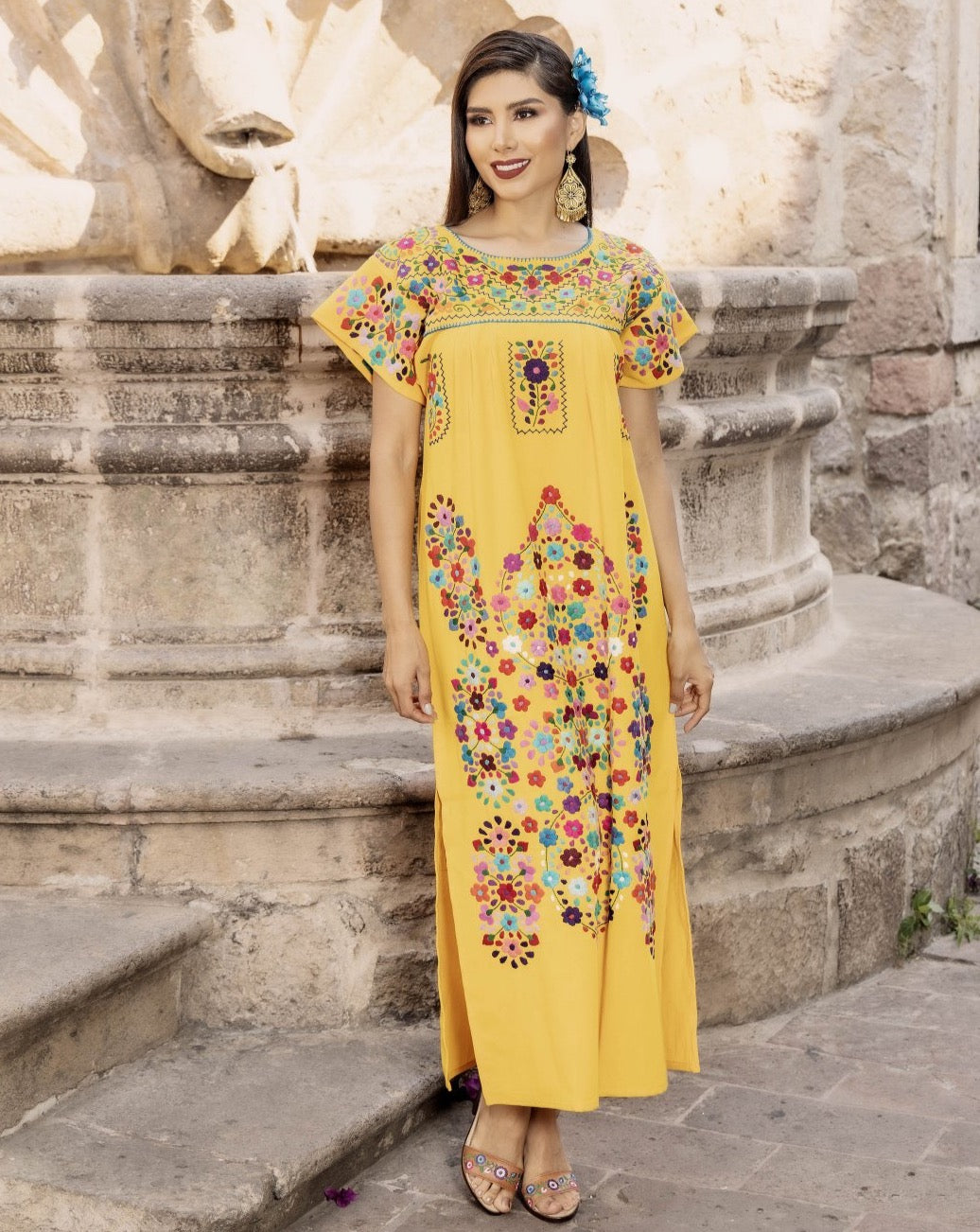 Yadira Hand Embroidered Maxi Dress - Solei Store