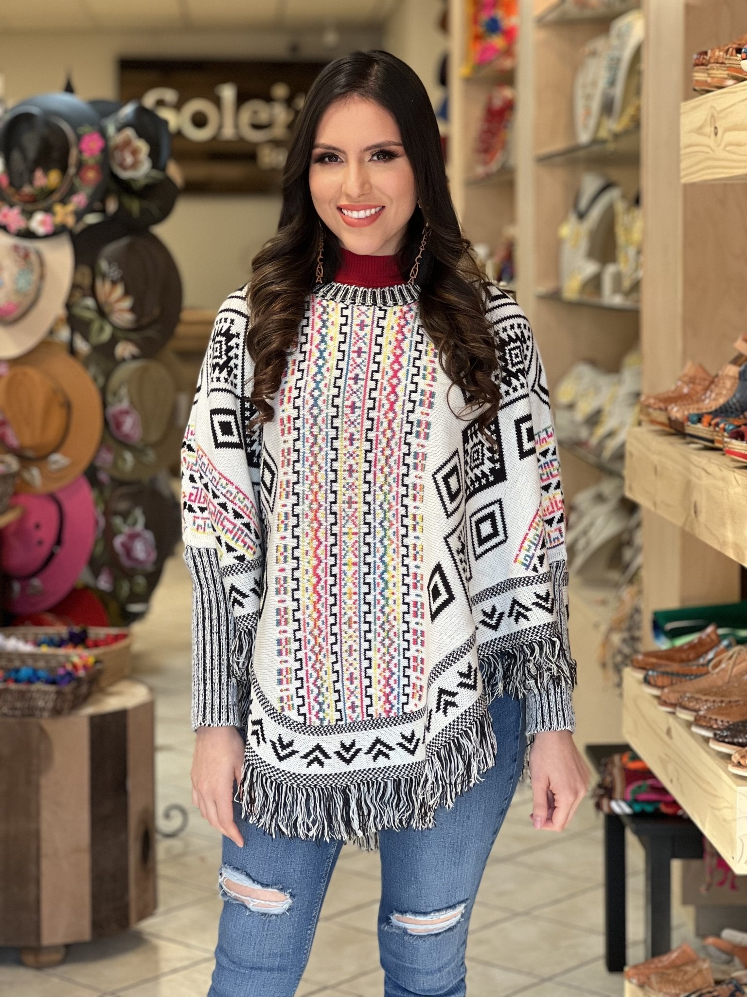 Artisanal Mexican Poncho. Capa Alejandra. - Solei Store