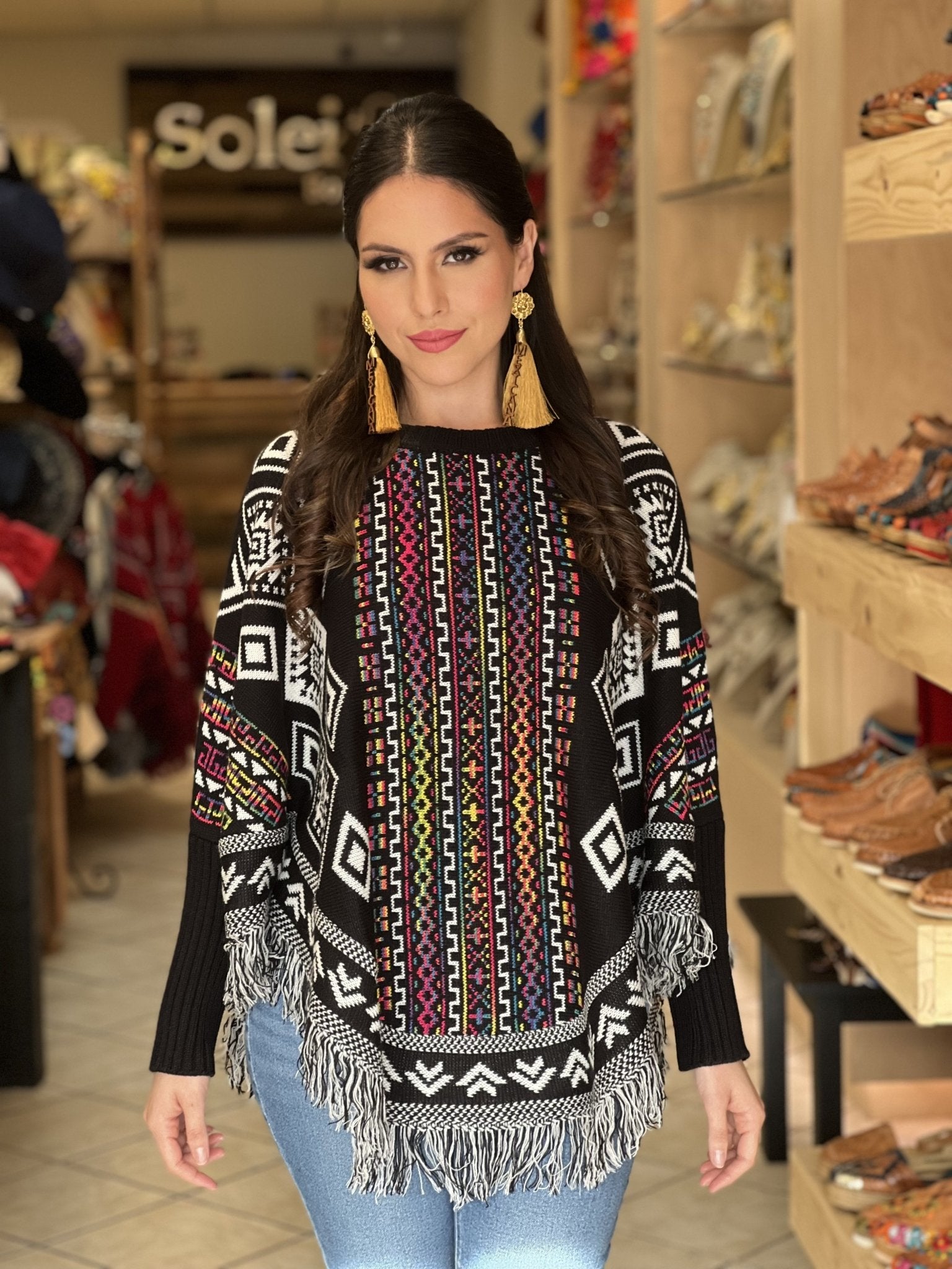 Artisanal Mexican Poncho. Capa Alejandra. - Solei Store