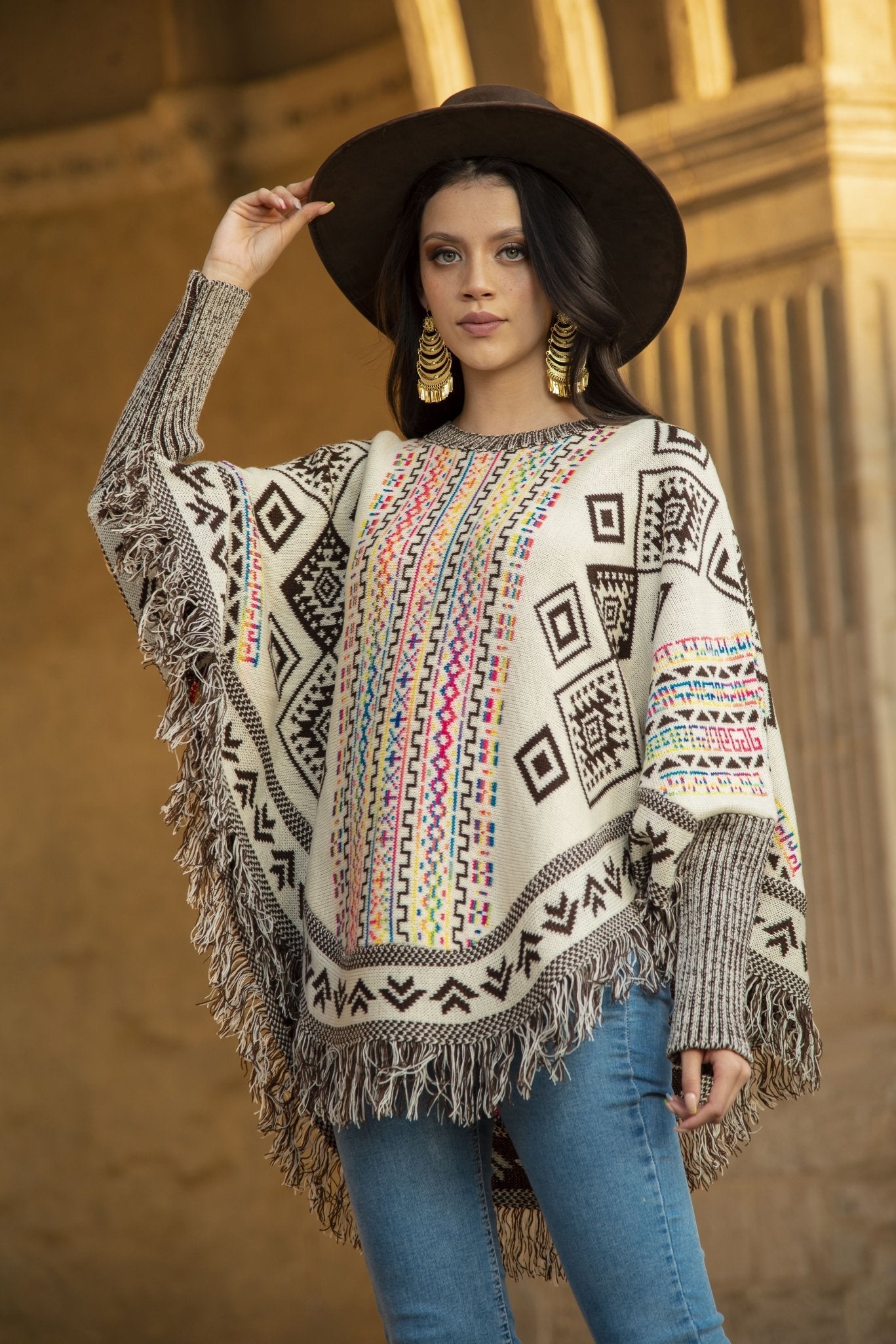 Artisanal Mexican Poncho. Capa Alejandra. - Solei Store