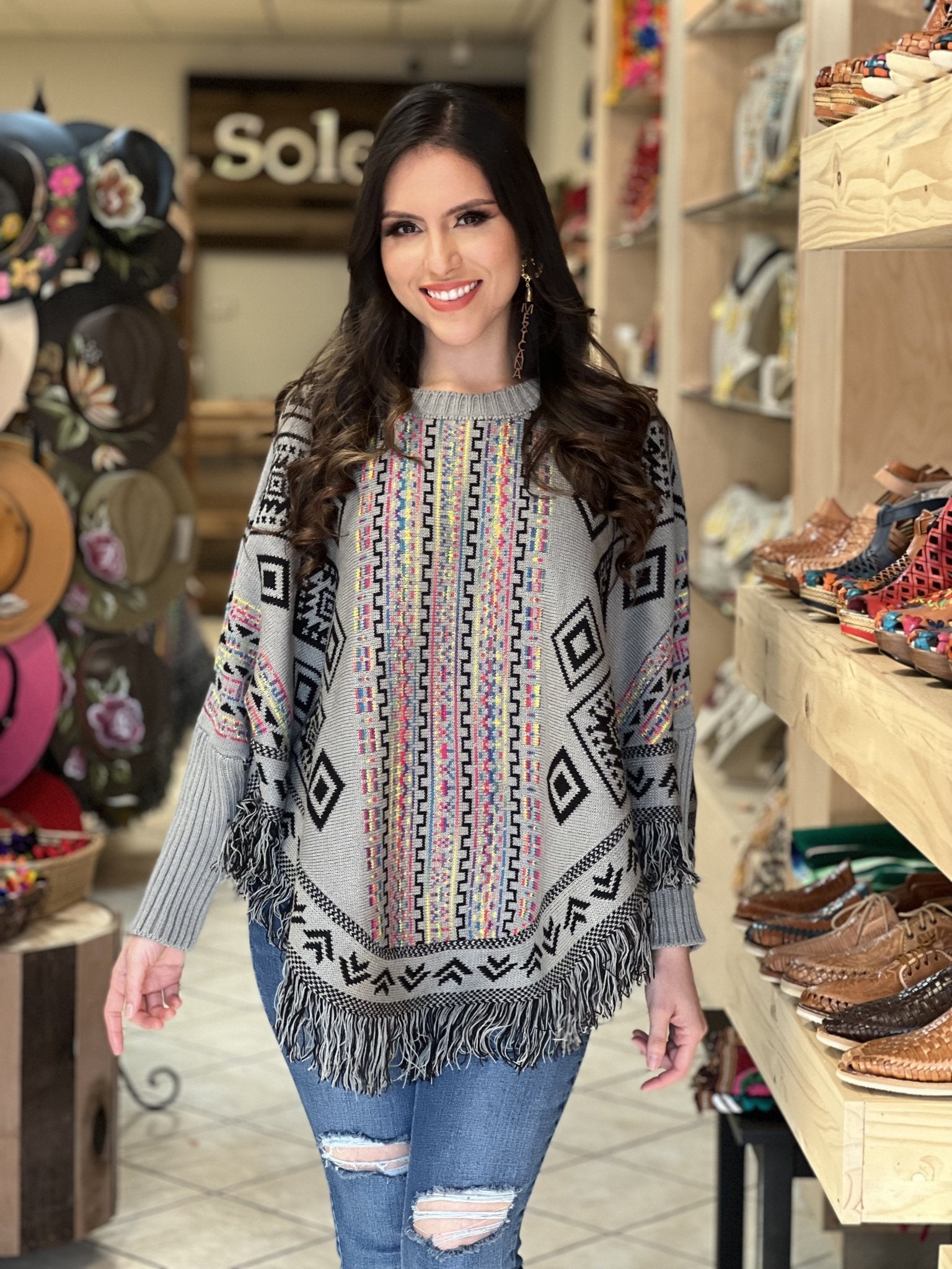 Artisanal Mexican Poncho. Capa Alejandra. - Solei Store