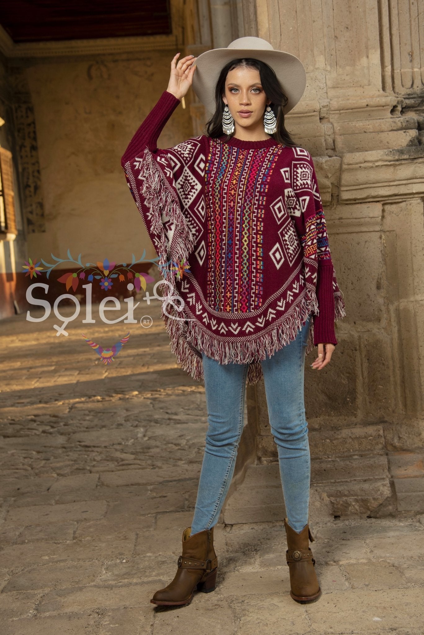 Artisanal Mexican Poncho. Capa Alejandra. - Solei Store