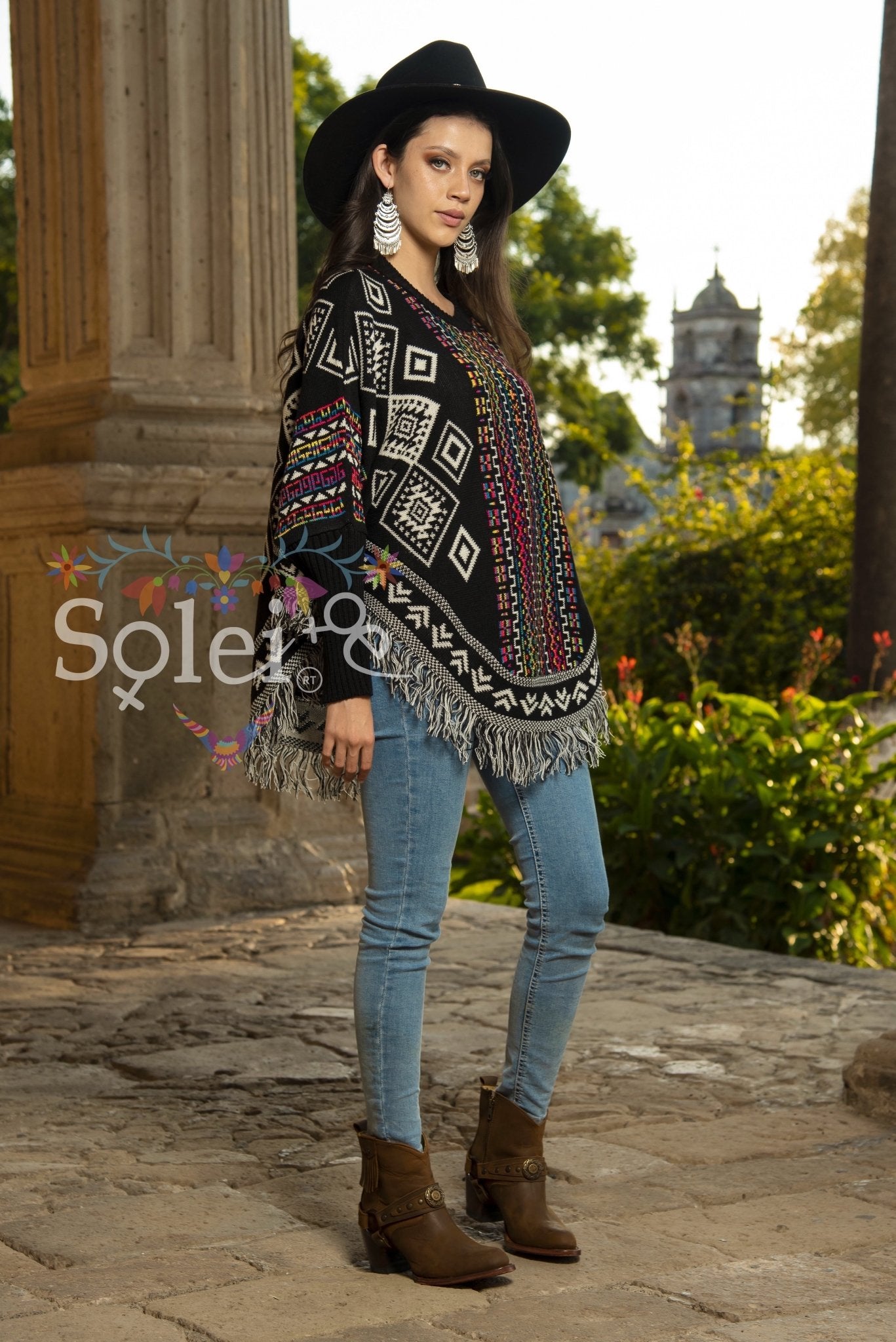 Artisanal Mexican Poncho. Capa Alejandra. - Solei Store