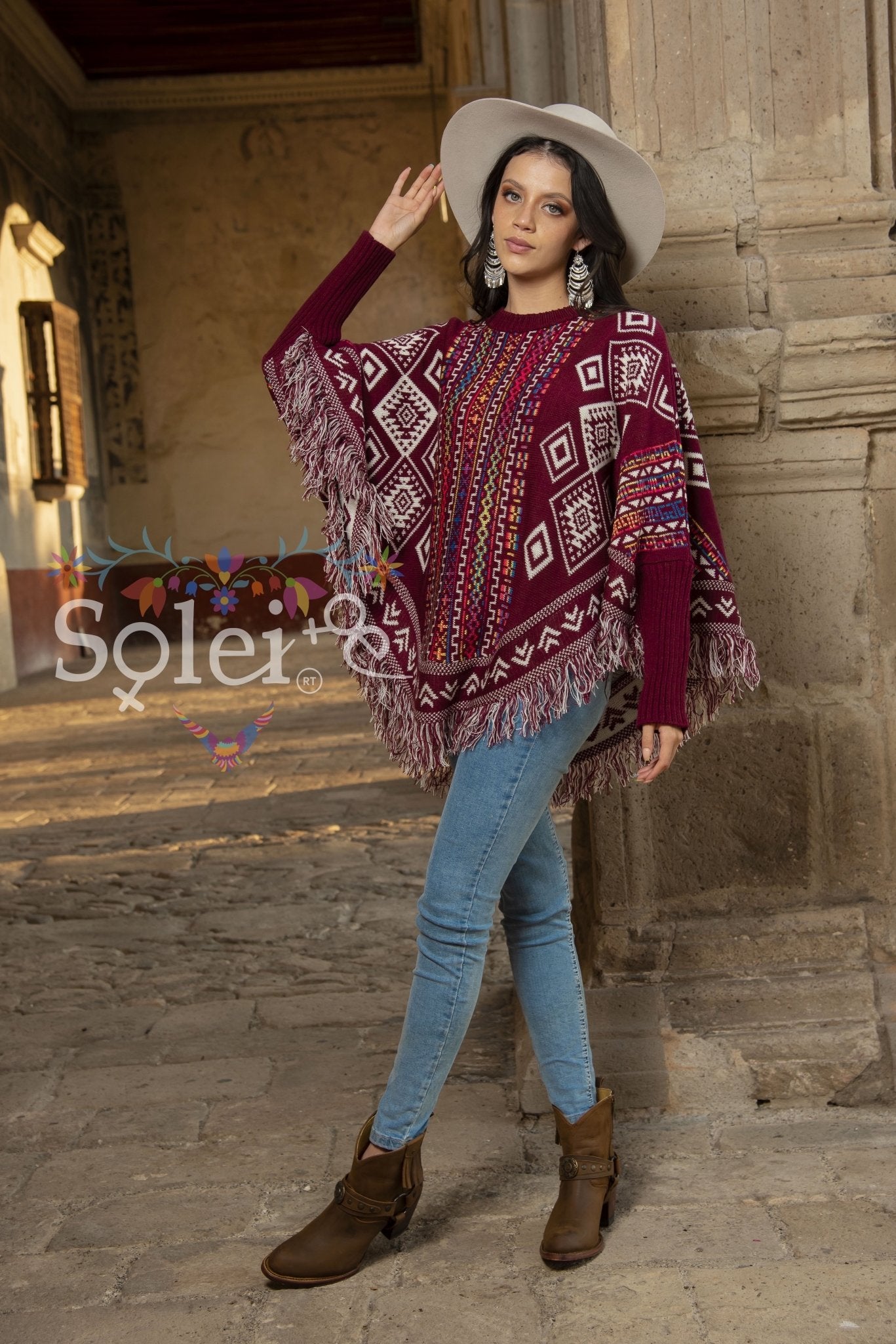 Artisanal Mexican Poncho. Capa Alejandra. - Solei Store