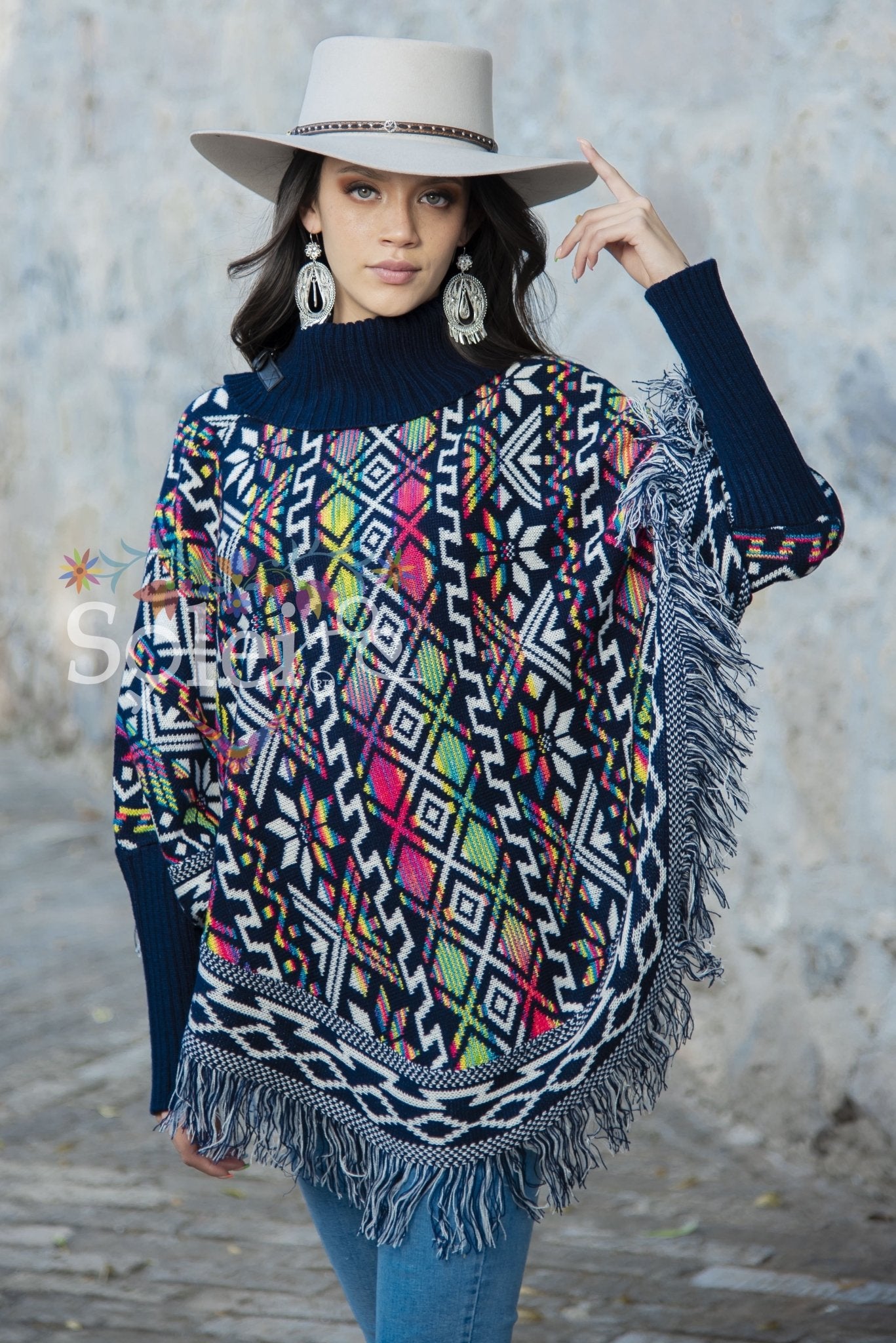 Artisanal Mexican Poncho. Capa Amanda. - Solei Store