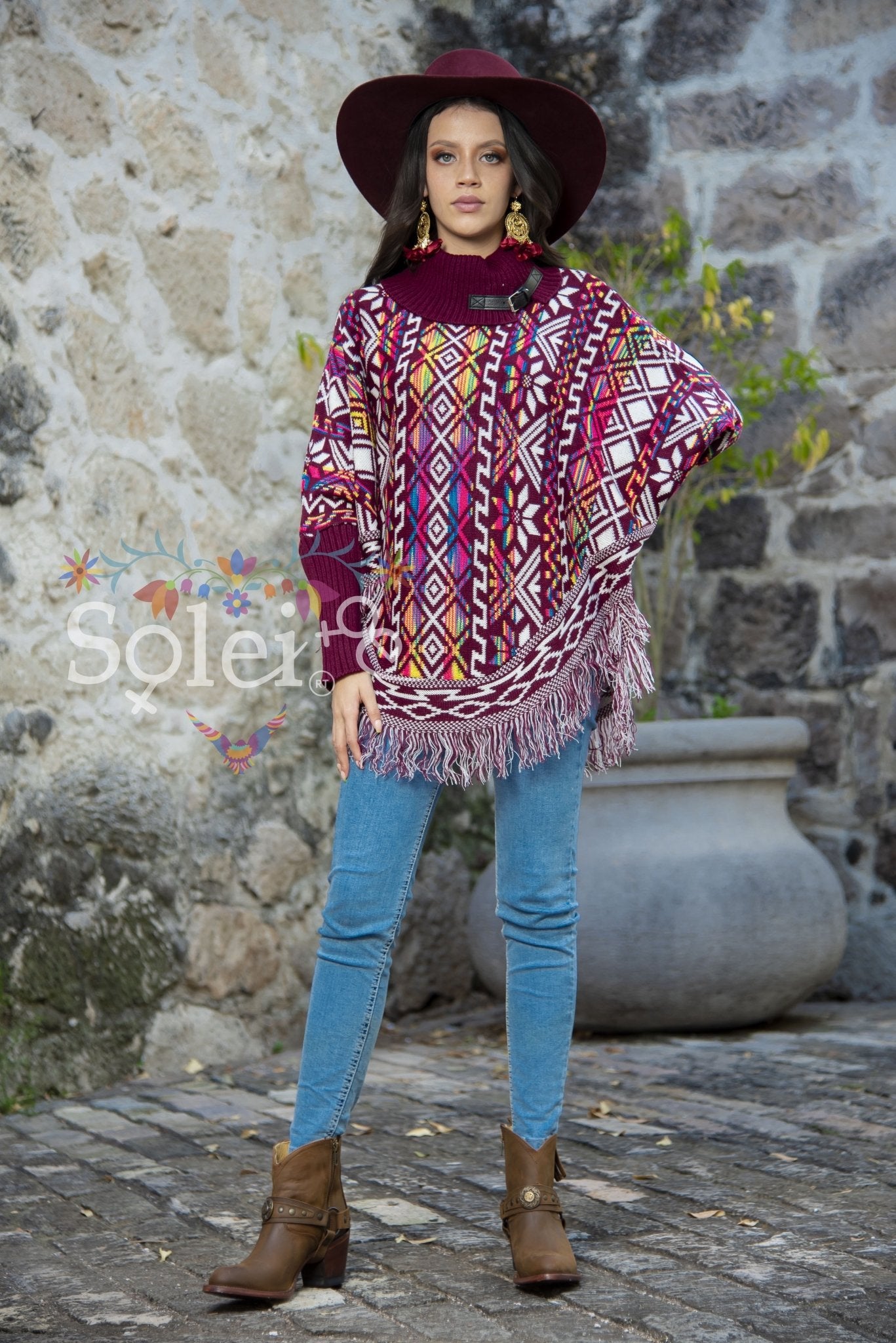 Artisanal Mexican Poncho. Capa Amanda. - Solei Store