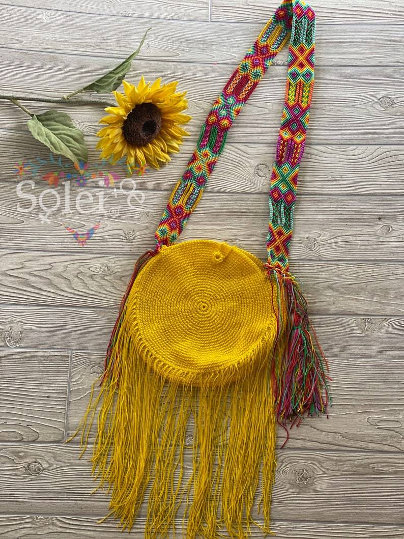 Artisanal Mexican Round Tassel Bag. Christina Crossbody - Solei Store