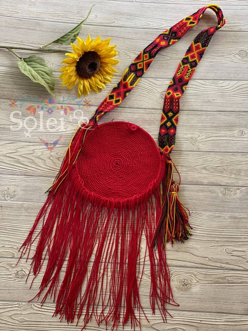 Artisanal Mexican Round Tassel Bag. Christina Crossbody - Solei Store