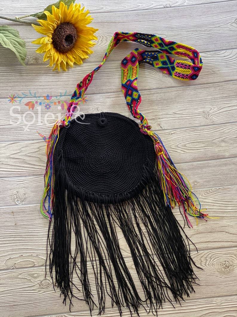 Artisanal Mexican Round Tassel Bag. Christina Crossbody - Solei Store