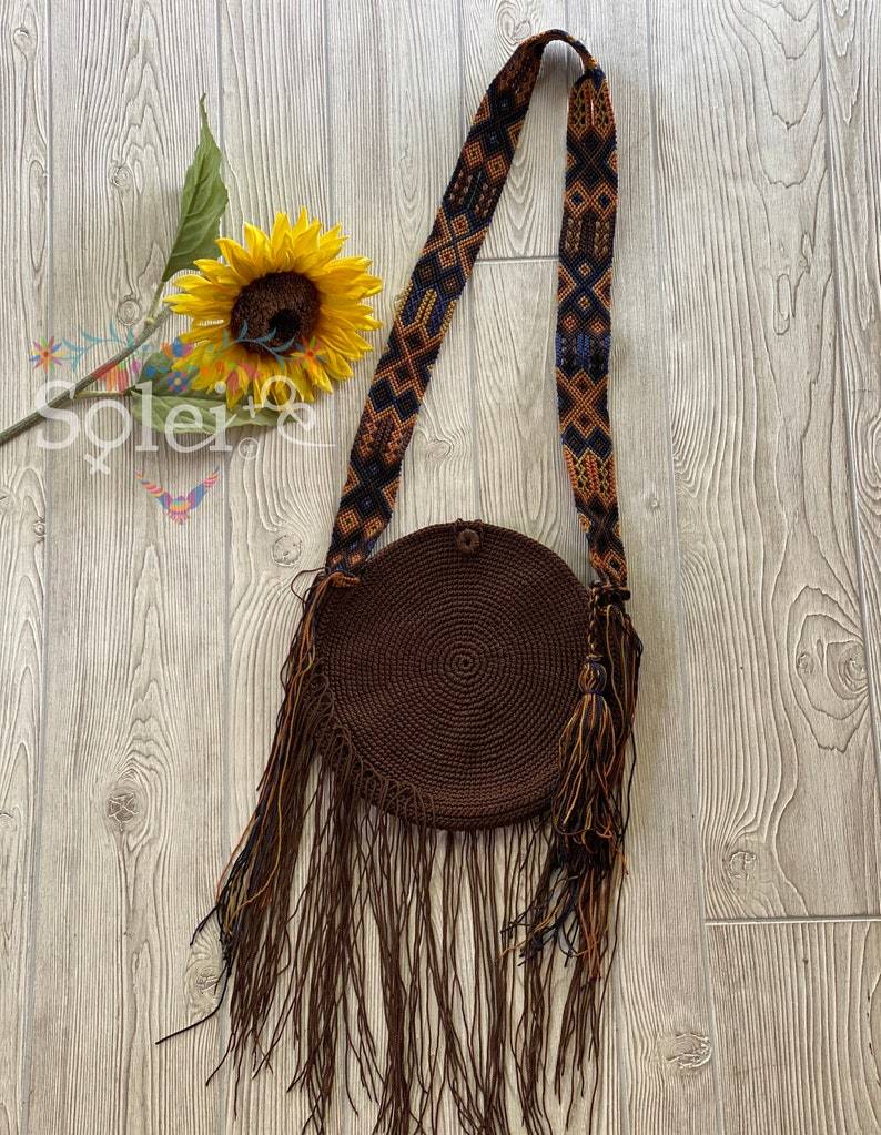 Artisanal Mexican Round Tassel Bag. Christina Crossbody - Solei Store