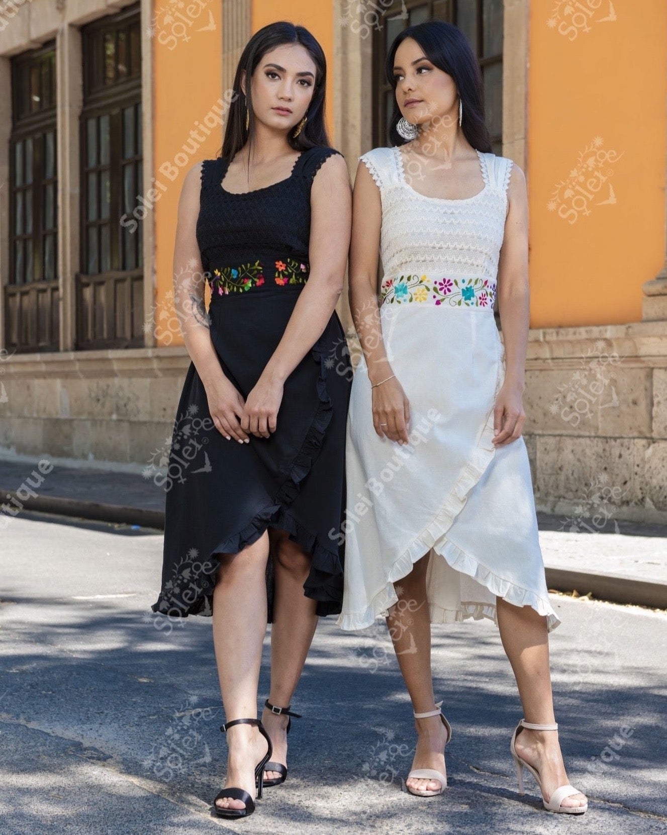 Artisanal Mexican Ruffle Dress. Adelayda Dress. - Solei Store