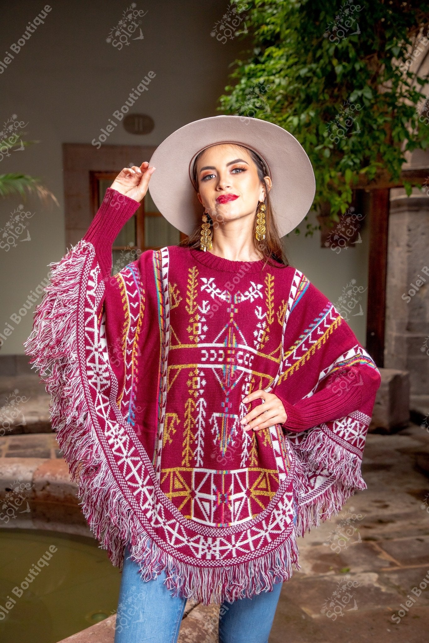 Artisanal Mexican Unisex Poncho. Capa Naabani. - Solei Store
