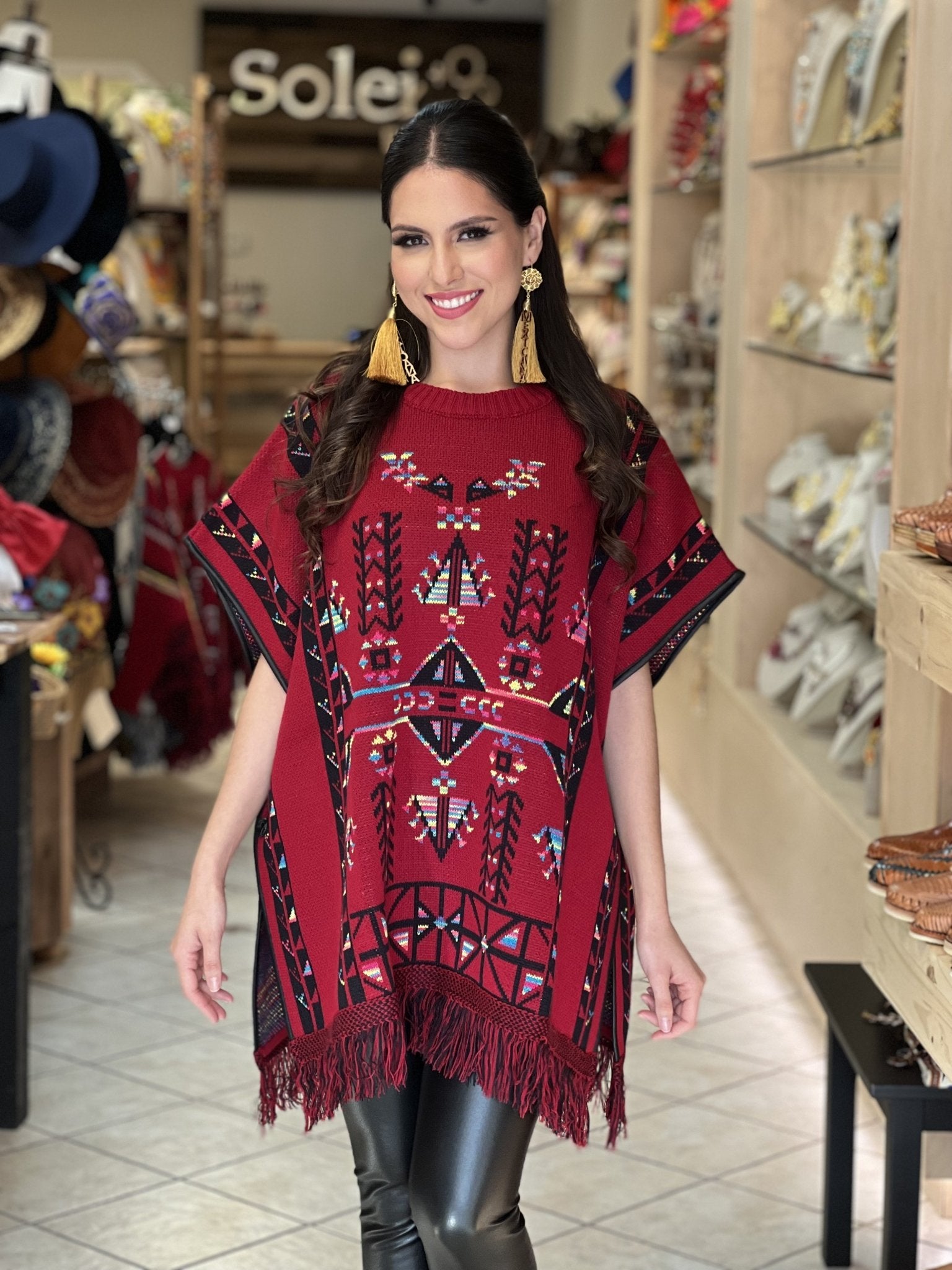Artisanal Mexican Unisex Poncho. Gaban Maya. - Solei Store