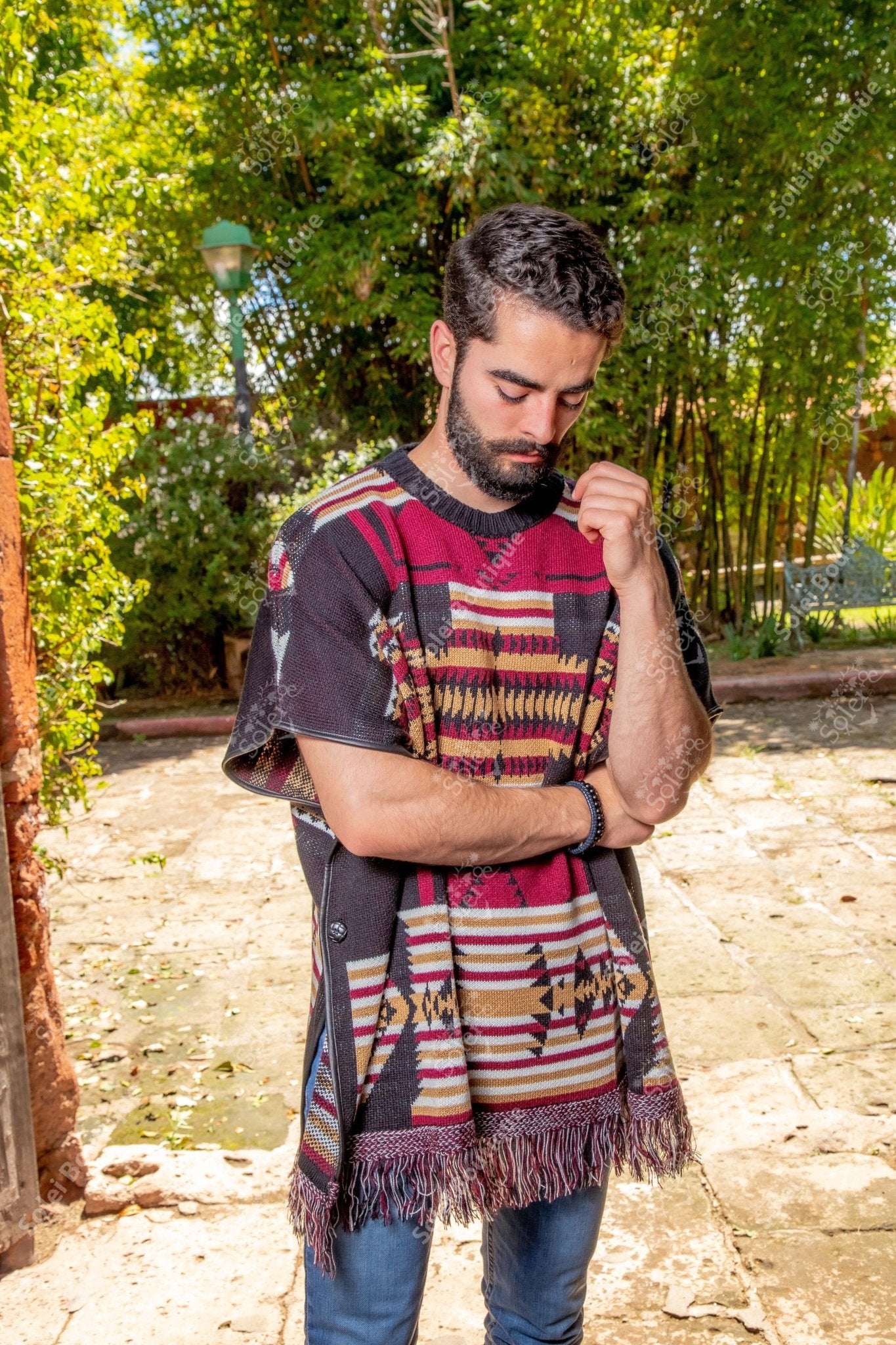 Artisanal Mexican Unisex Poncho. Gaban Tlahui. - Solei Store