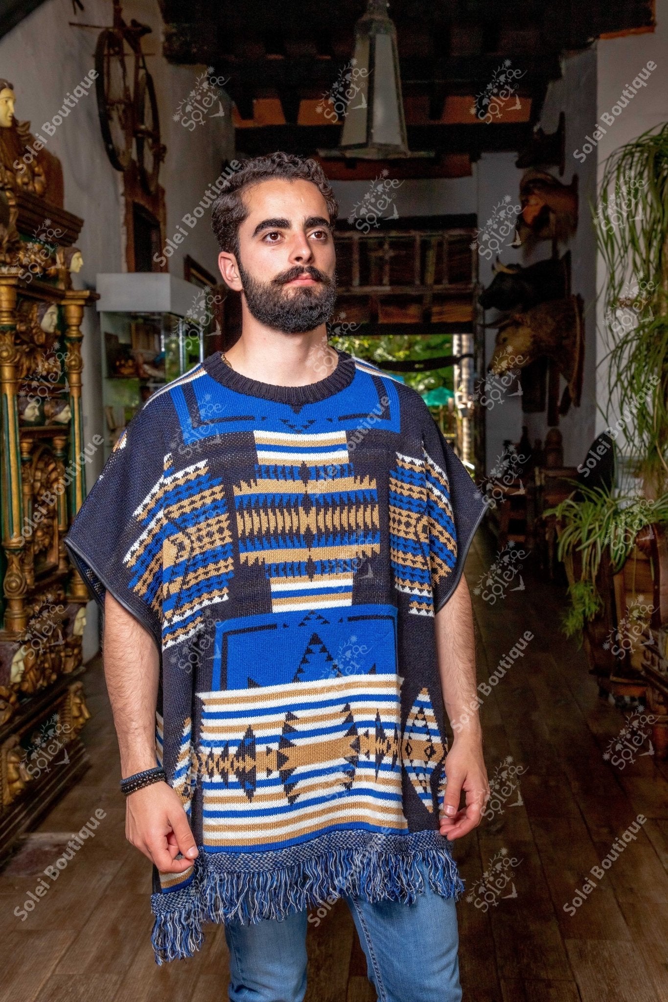 Artisanal Mexican Unisex Poncho. Gaban Tlahui. - Solei Store