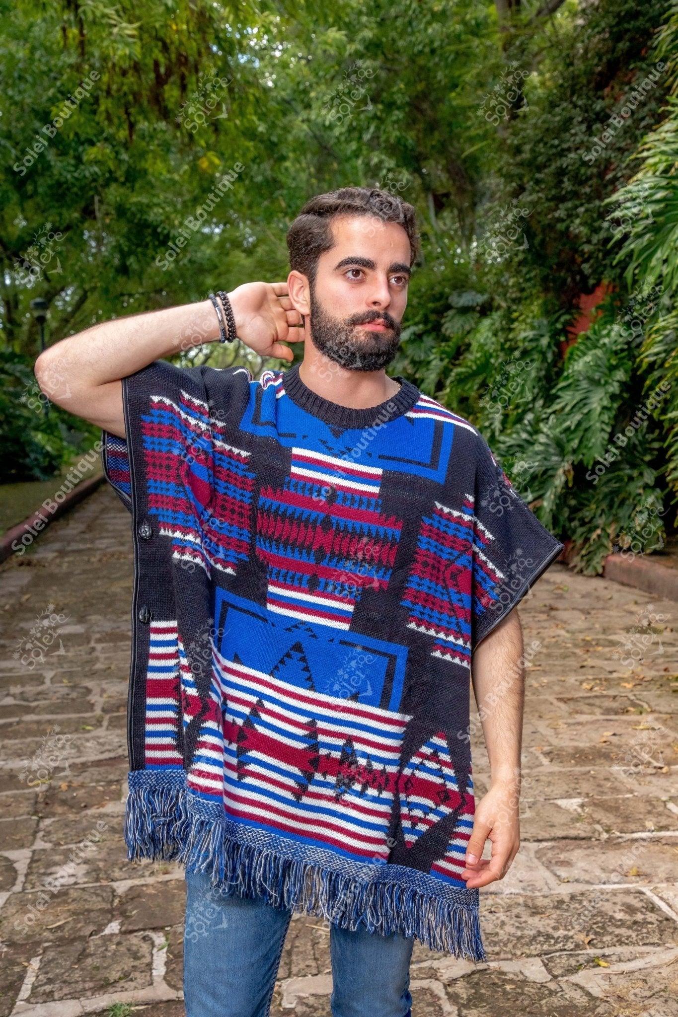 Artisanal Mexican Unisex Poncho. Gaban Tlahui. - Solei Store