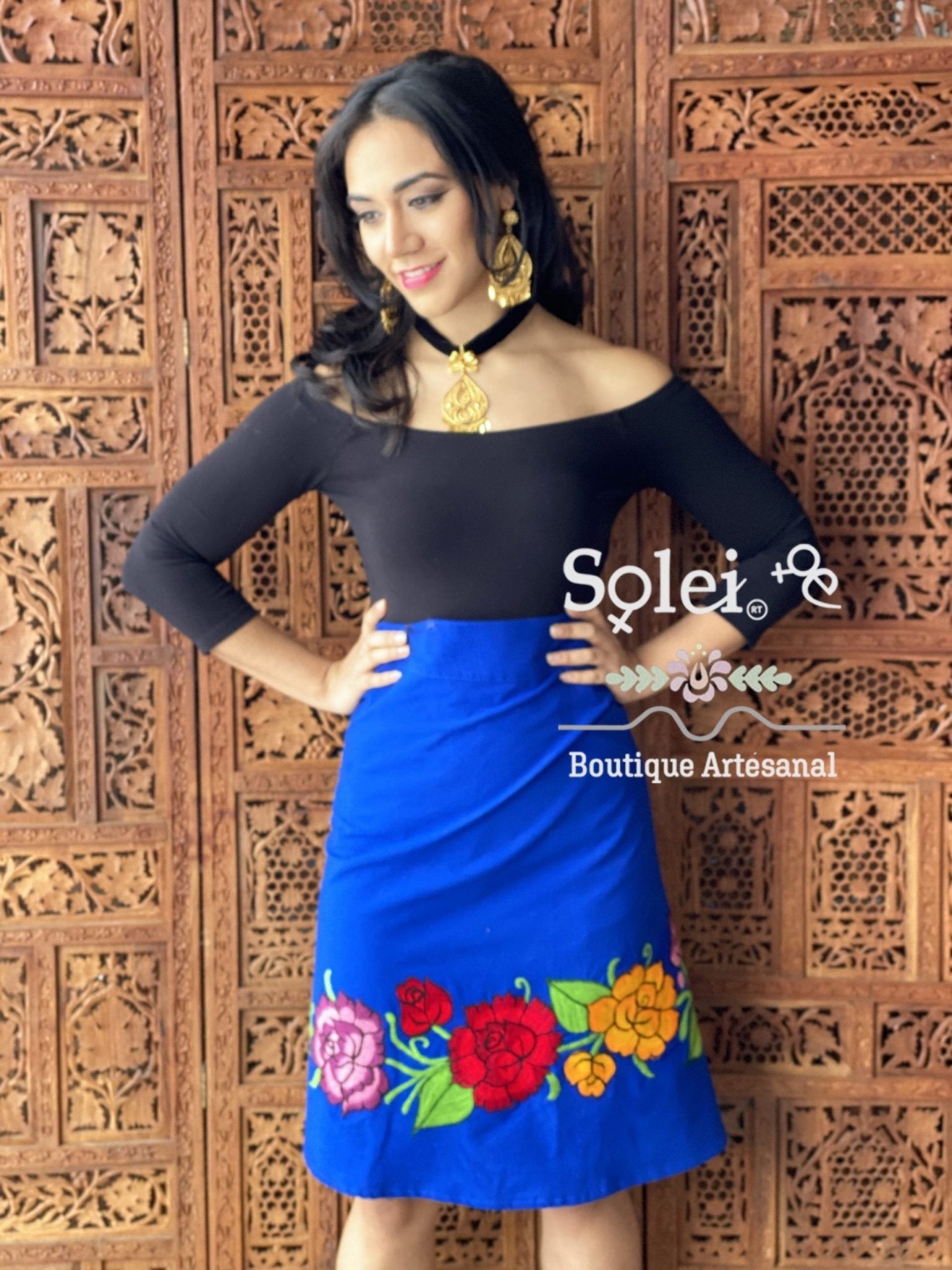 Barbara Corta A-line Wrap Midi Skirt - Solei Store