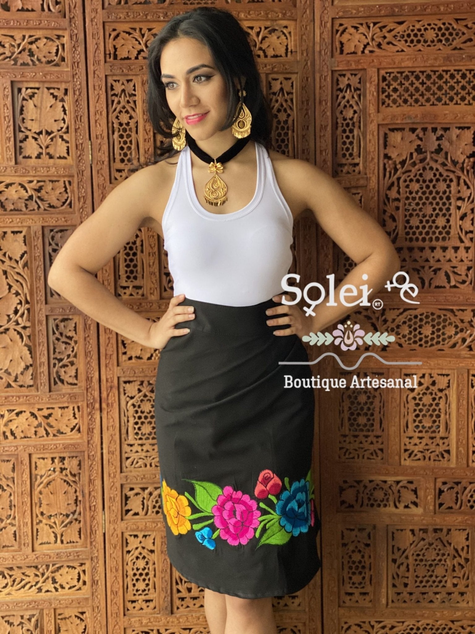 Barbara Corta A-line Wrap Midi Skirt - Solei Store
