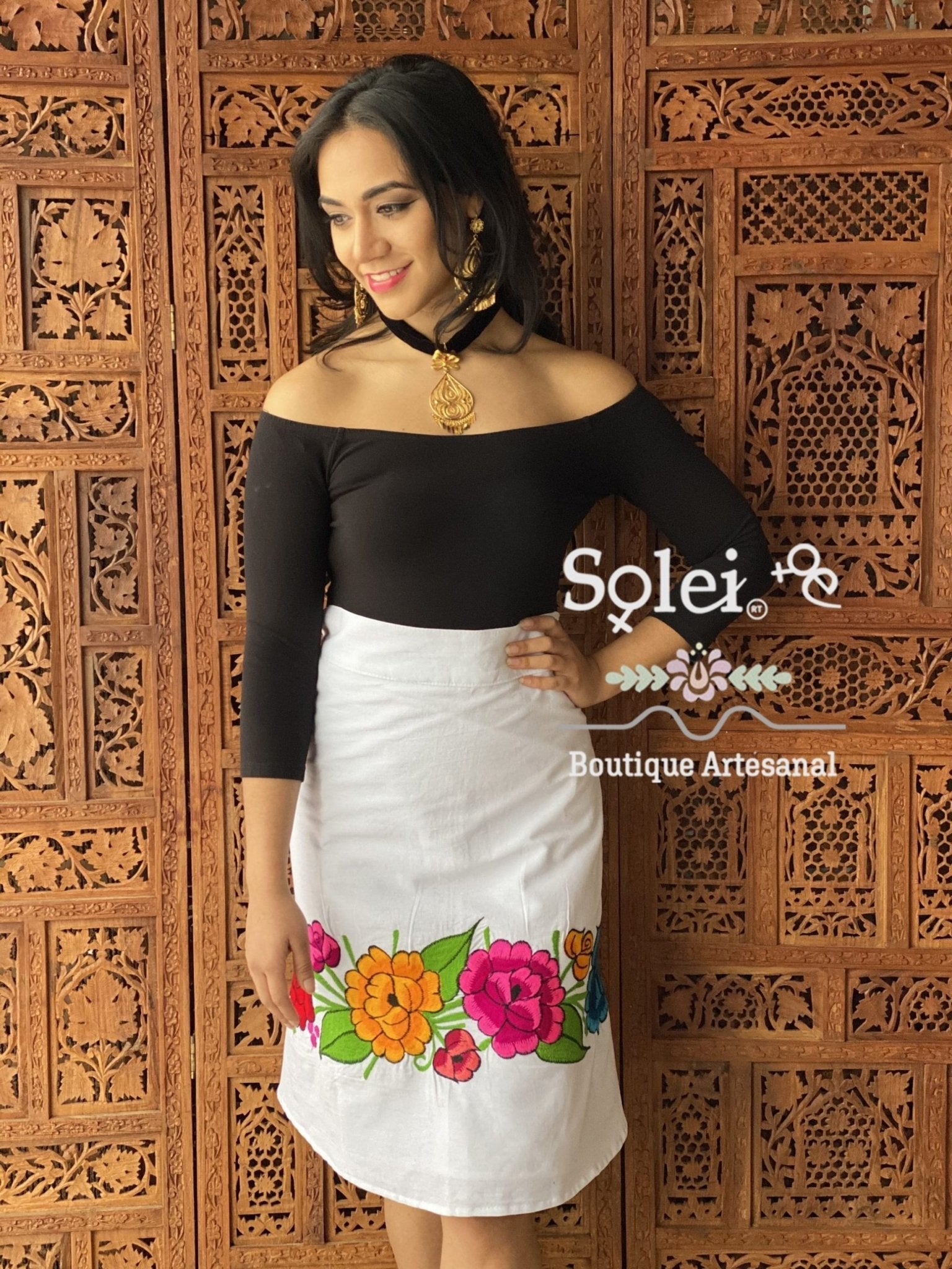 Barbara Corta A-line Wrap Midi Skirt - Solei Store