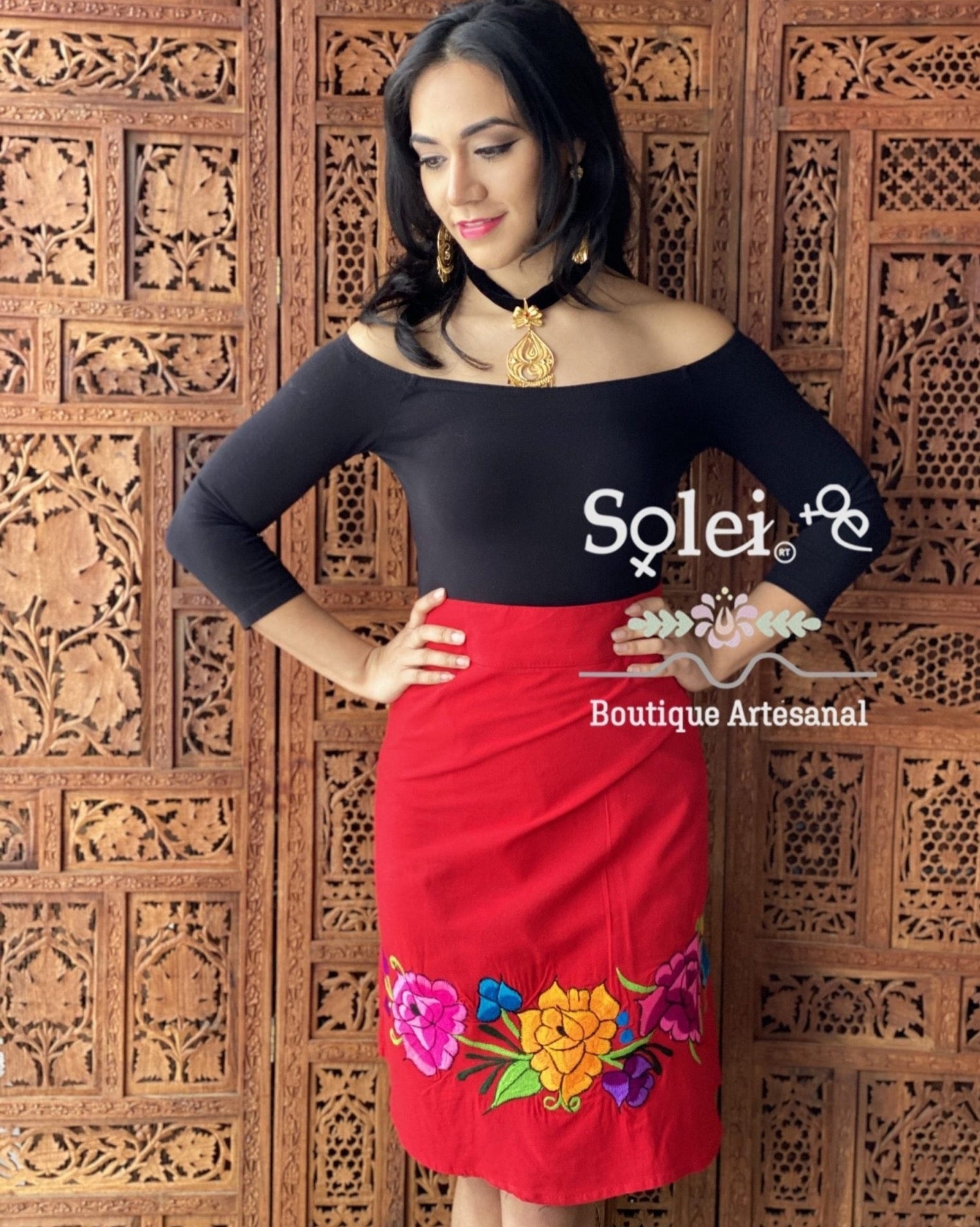 Barbara Corta A-line Wrap Midi Skirt - Solei Store