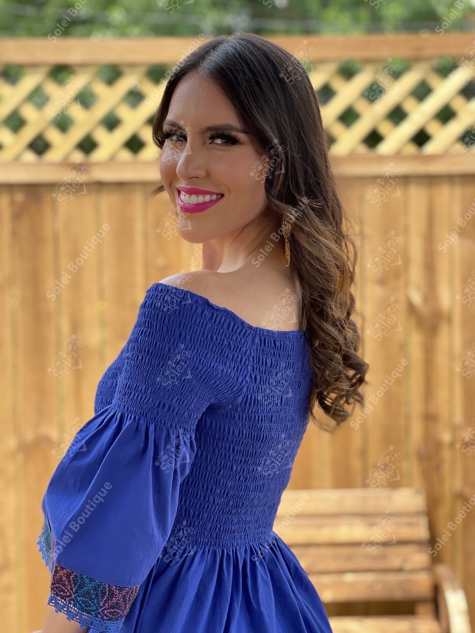 Bell Sleeve Embroidered Mexican Dress - Solei Store