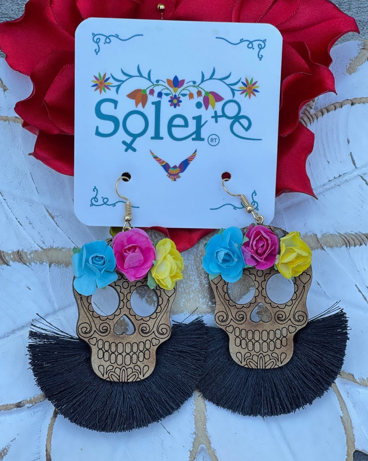 Calavera Abanico Earrings - Solei Store