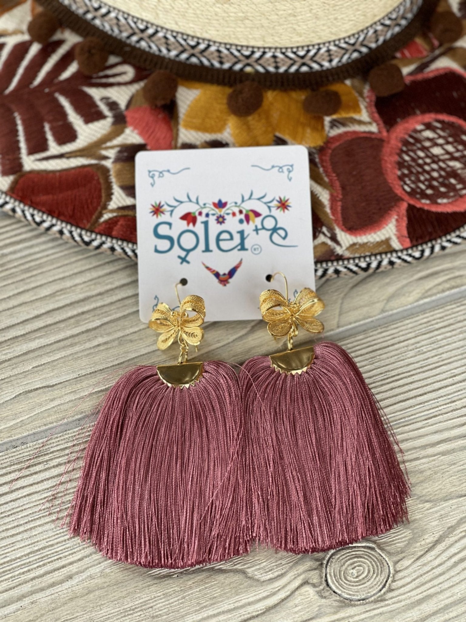 Cascada Model Filigree Tassel Drop Earrings. Colorful Mexican Earrings for Women - Solei Store