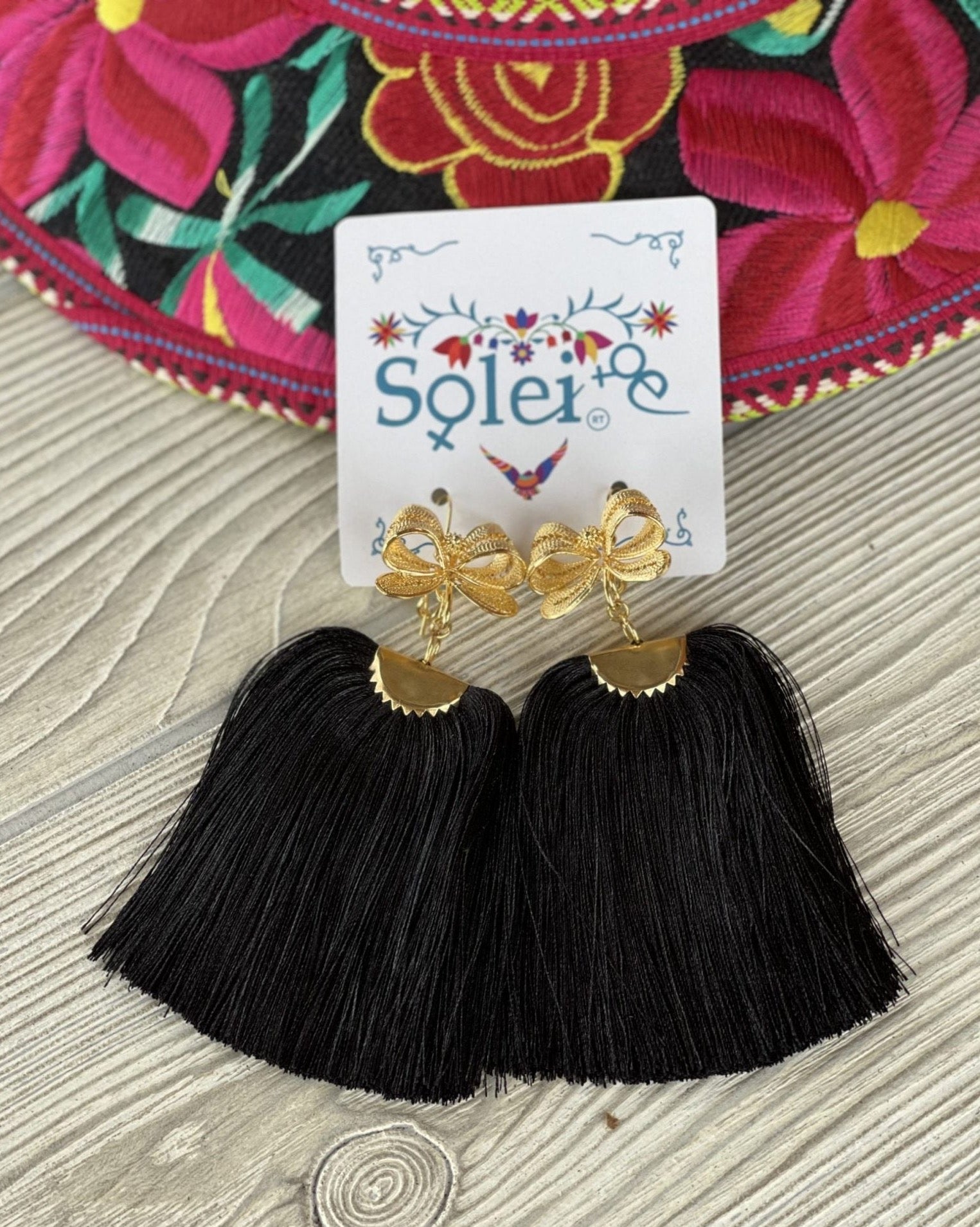 Cascada Model Filigree Tassel Drop Earrings. Colorful Mexican Earrings for Women - Solei Store