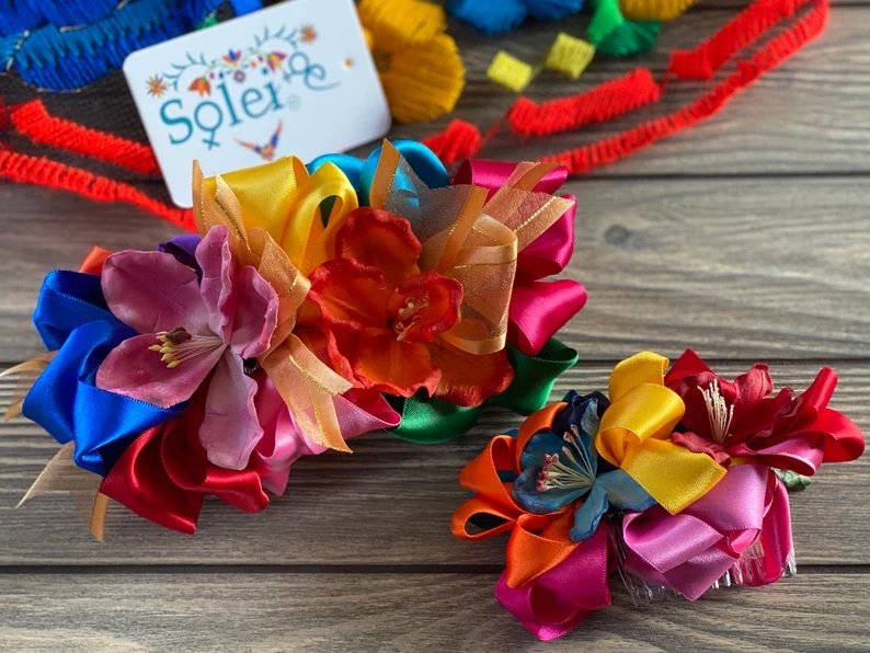 Colorful Mexican Hair Comb. Tocado Chiapaneco - Solei Store