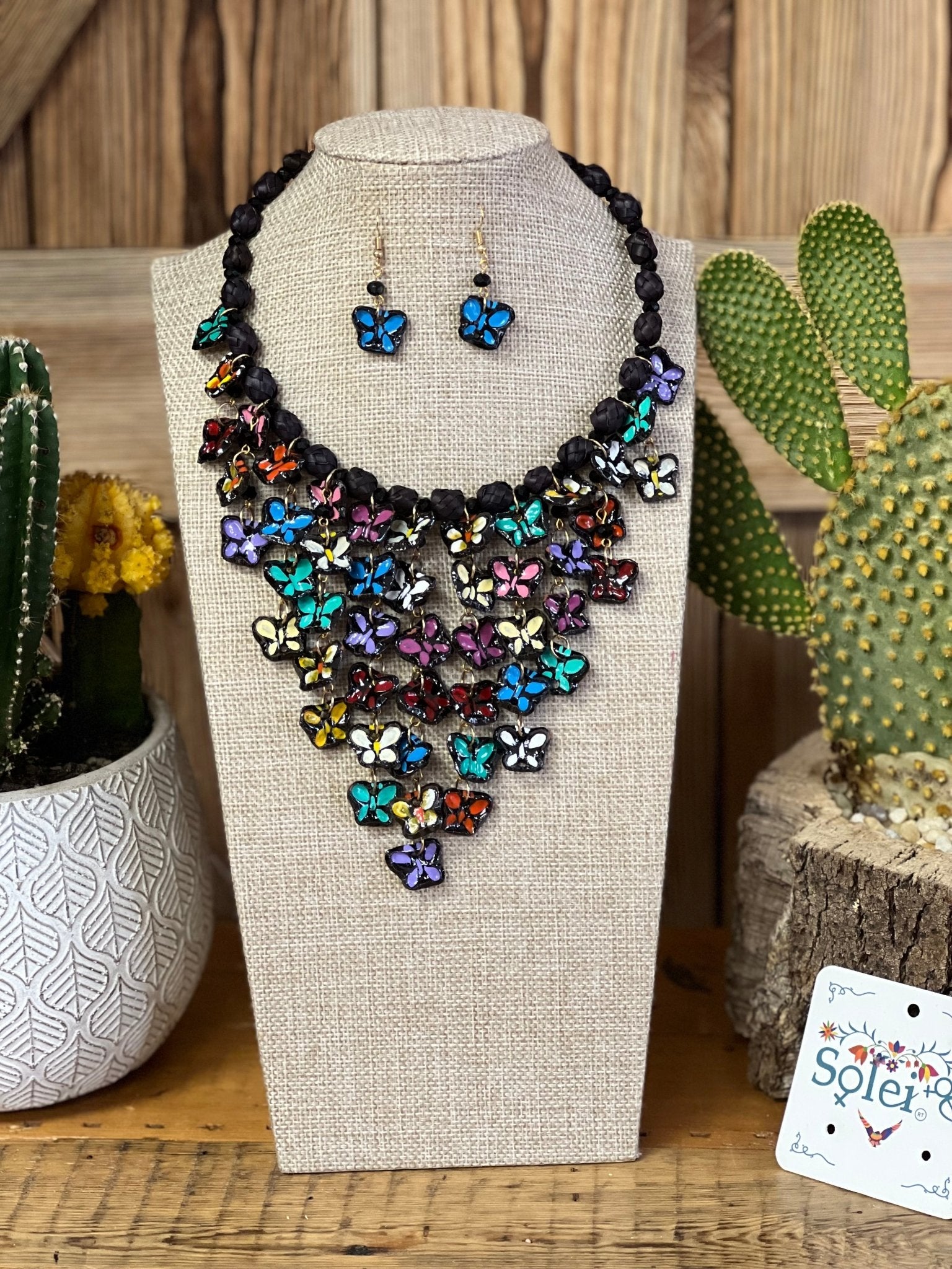 Copy of Mexican Artisanal Butterfly Jewelry Set. Set Monarca Multicolor. - Solei Store