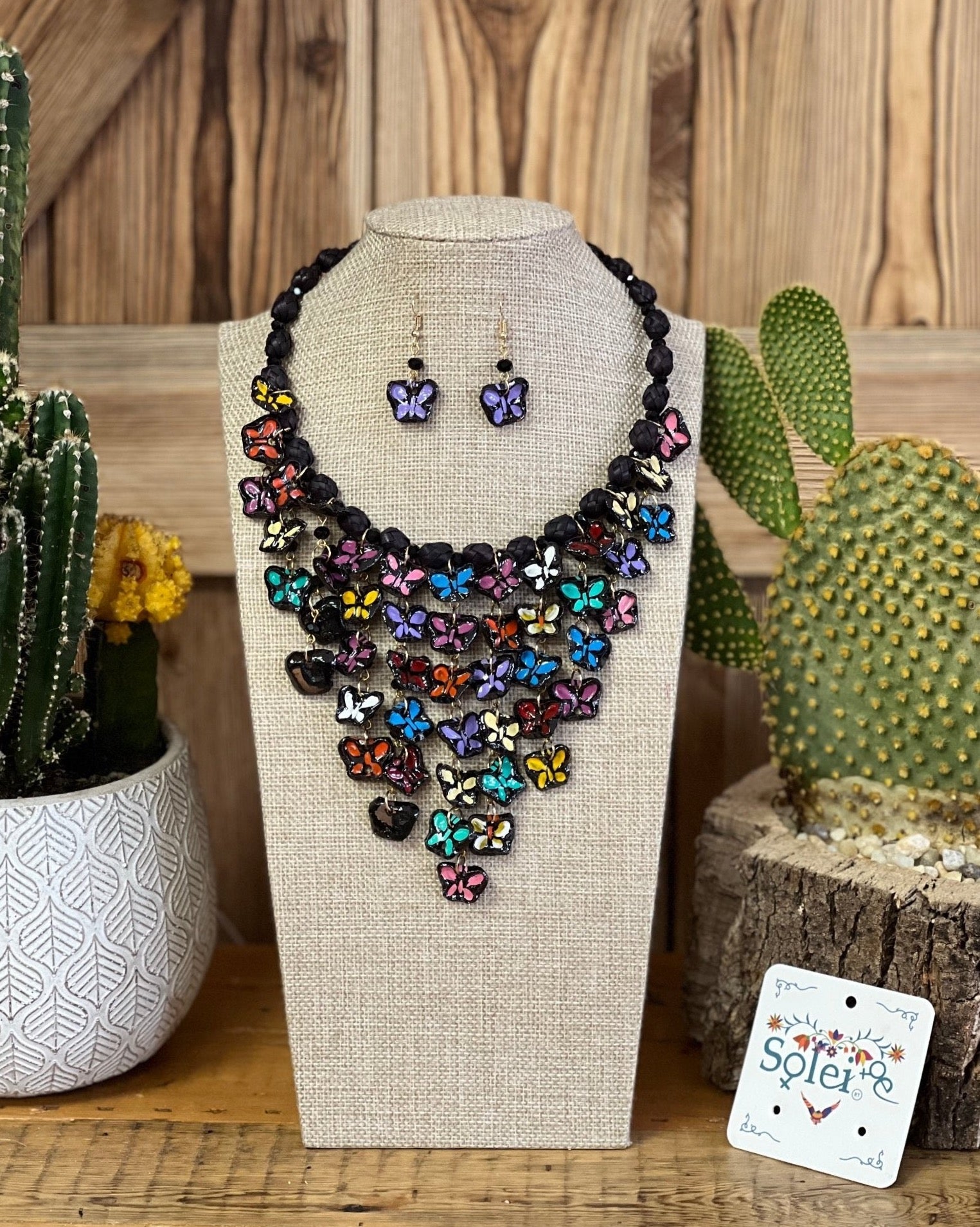 Copy of Mexican Artisanal Butterfly Jewelry Set. Set Monarca Multicolor. - Solei Store