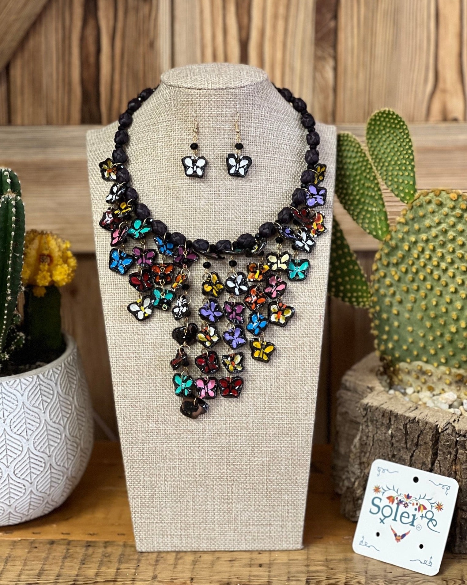 Copy of Mexican Artisanal Butterfly Jewelry Set. Set Monarca Multicolor. - Solei Store