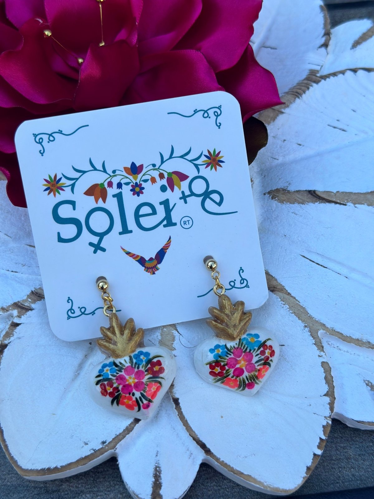 Corazon Pintado Earrings - Solei Store