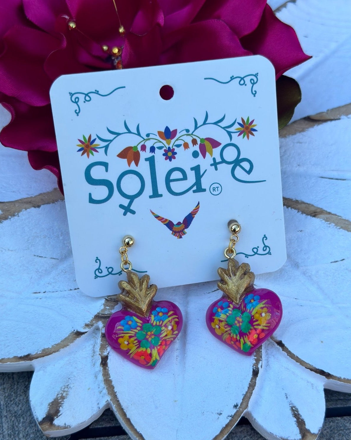 Corazon Pintado Earrings - Solei Store