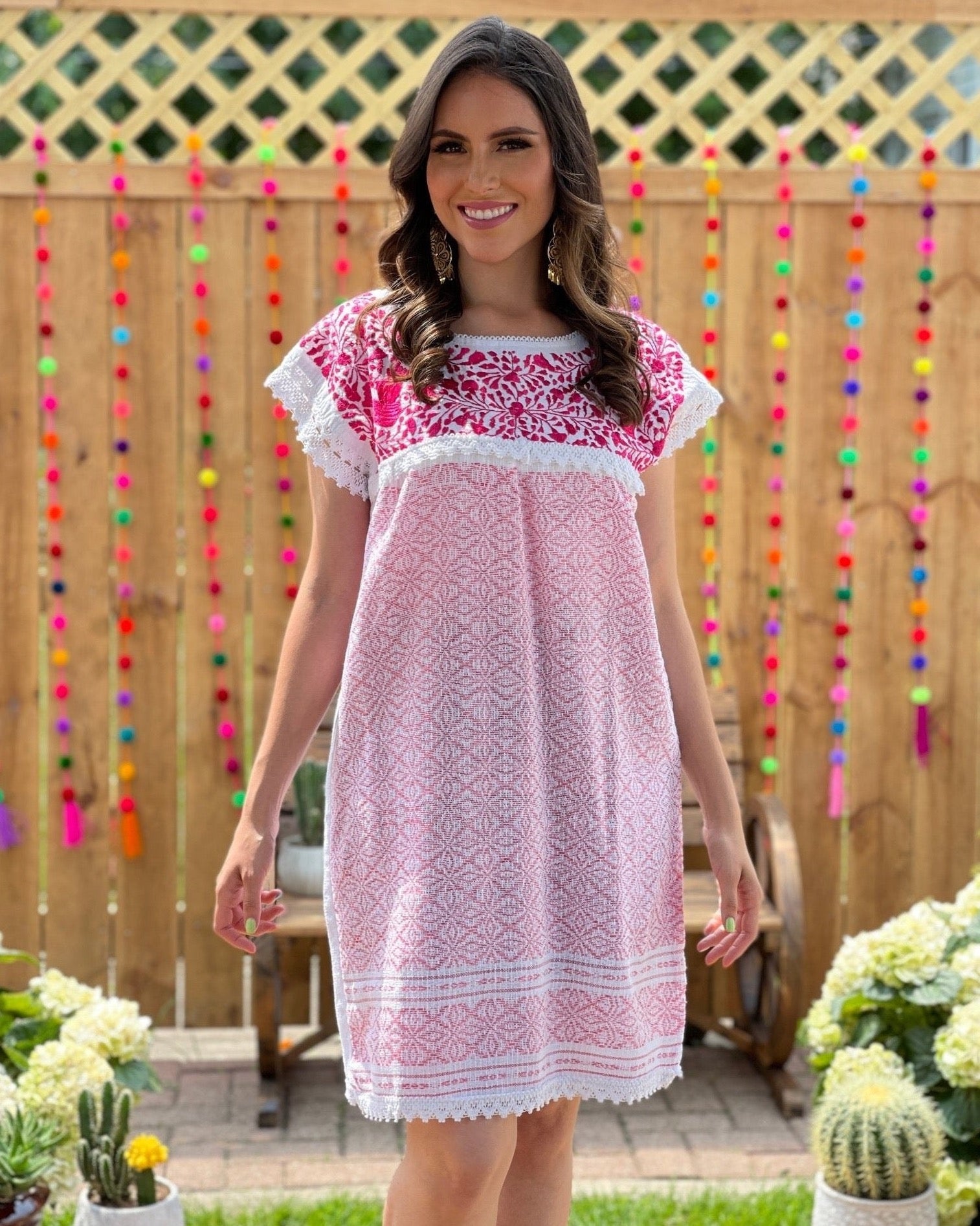 Embroidered Dress Made on a Loom. Hand Embroidered Dress. Vestido Mitla Corto. - Solei Store