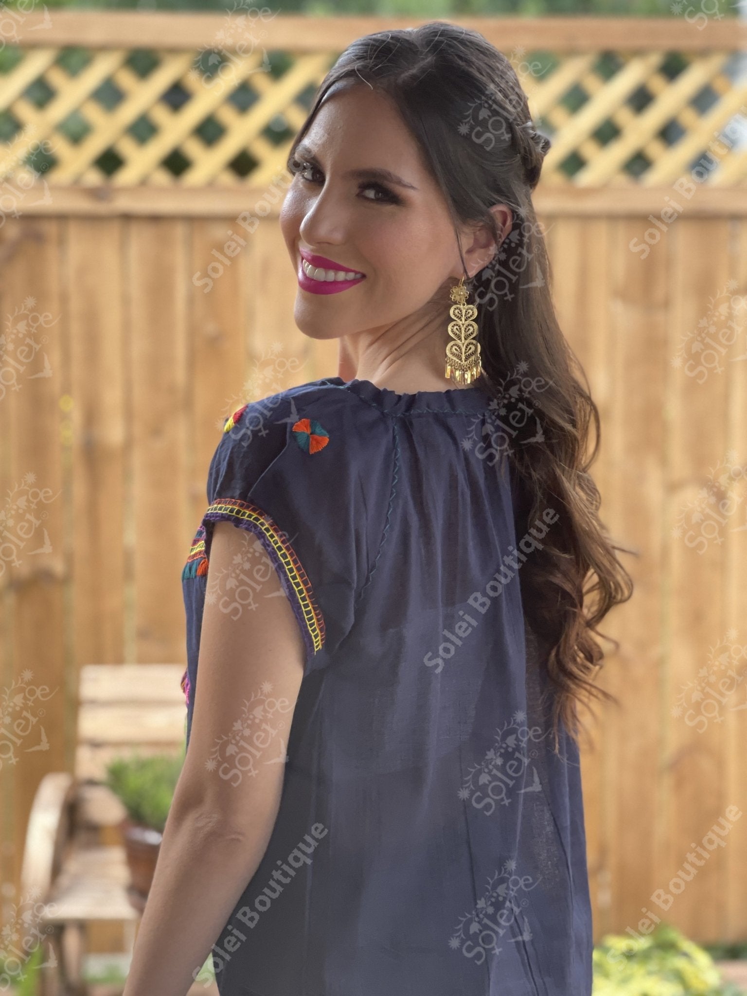 Ethnic Style Embroidered Mexican Patzcuaro Blouse - Solei Store