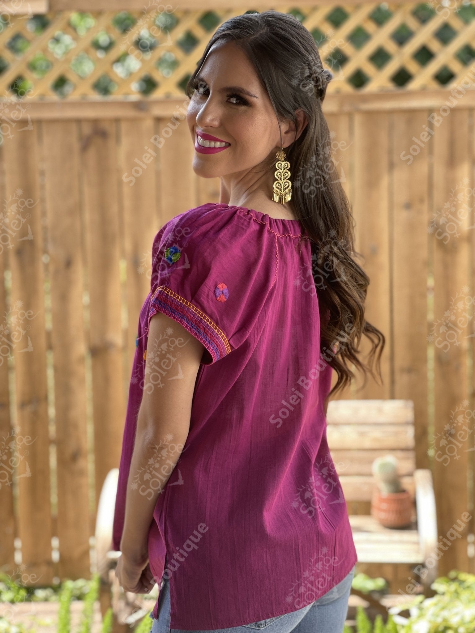 Ethnic Style Embroidered Mexican Patzcuaro Blouse - Solei Store