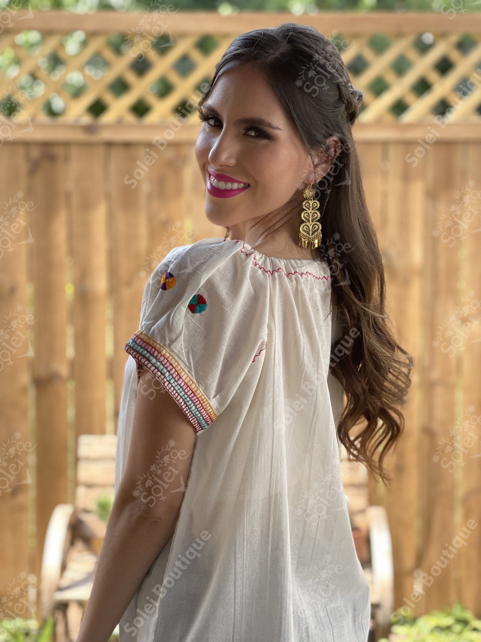 Ethnic Style Embroidered Mexican Patzcuaro Blouse - Solei Store