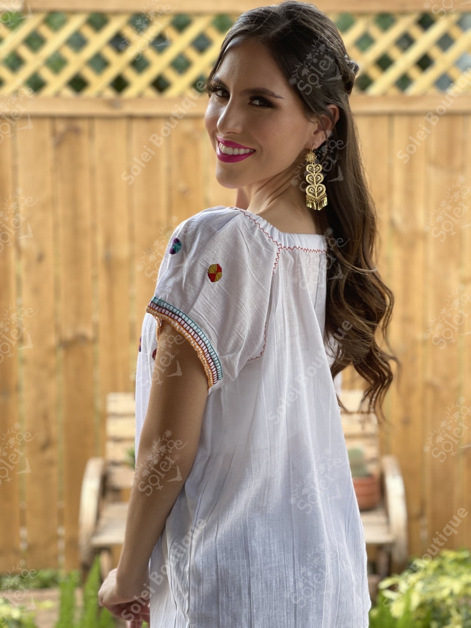 Ethnic Style Embroidered Mexican Patzcuaro Blouse - Solei Store