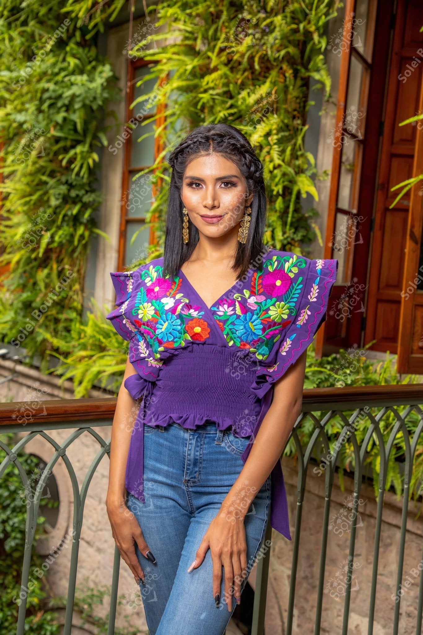 Floral Butterfly Sleeve Mariana Crop Top - Solei Store
