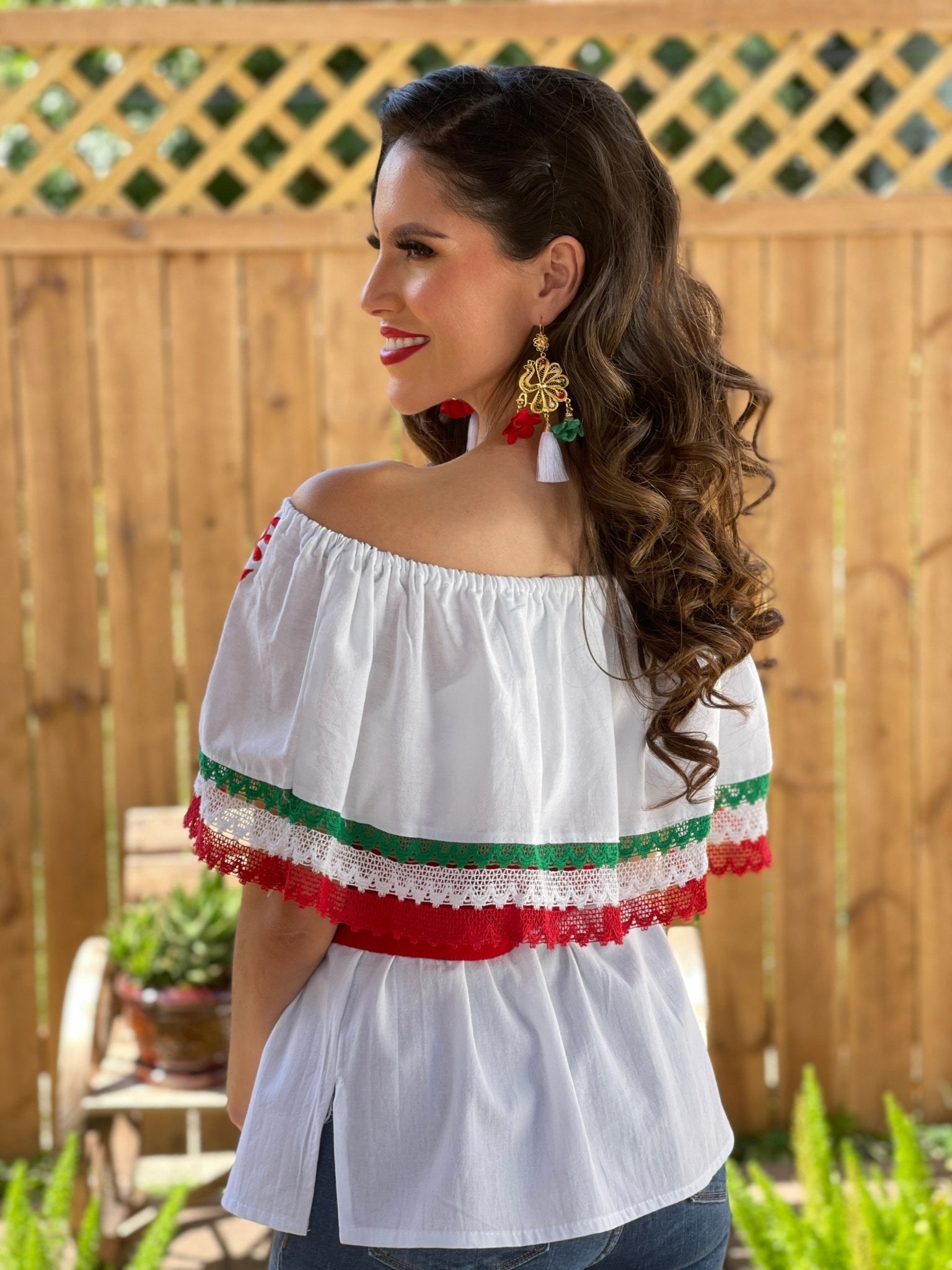 Floral Embroidered Mexican Independence Day Blouse. Blusa Patria - Solei Store