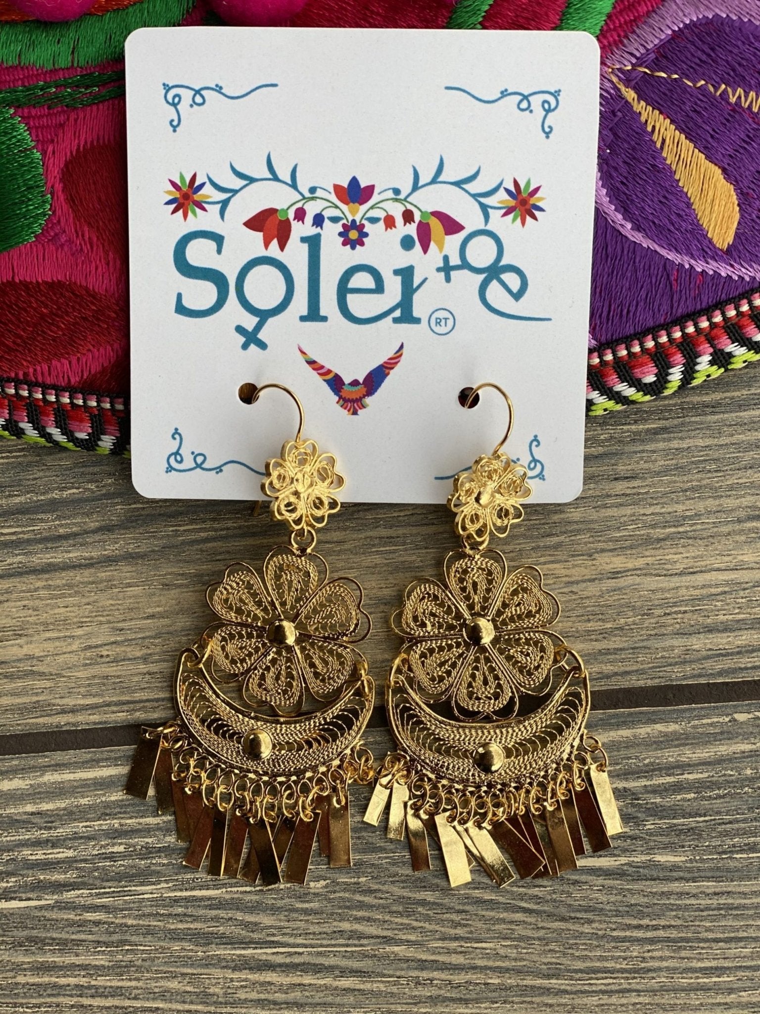 Floral Hammock Style Filigree Earrings. Filigrana Hamaca Margarita. - Solei Store
