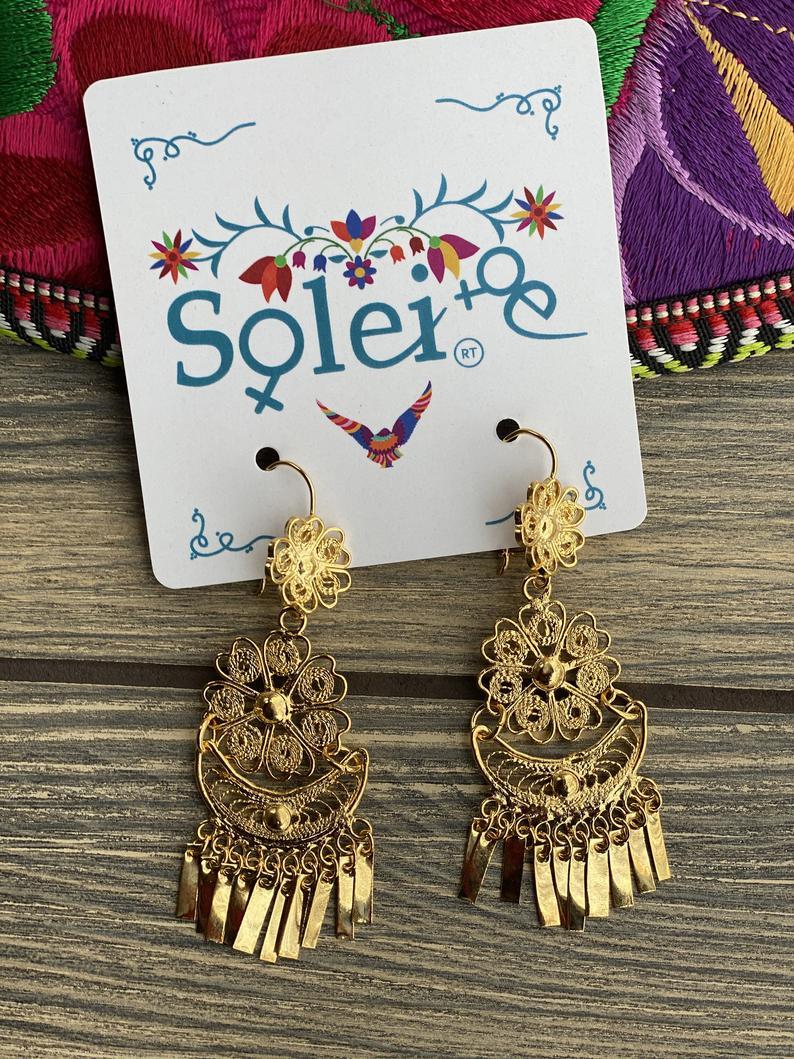 Floral Hammock Style Filigree Earrings. Filigrana Hamaca Margarita. - Solei Store