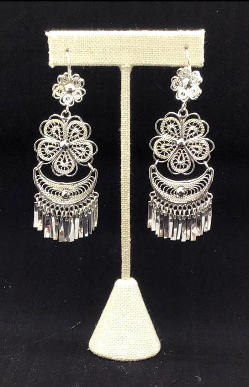Floral Hammock Style Filigree Earrings. Filigrana Hamaca Margarita. - Solei Store