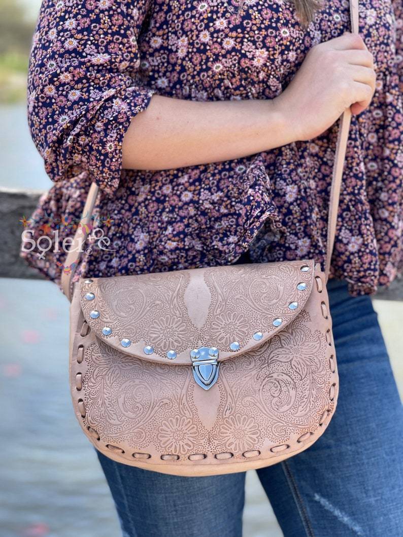 Genuine Artisanal Mexican Die Cut Leather Purse. Bolsa Troquelada Large - Solei Store
