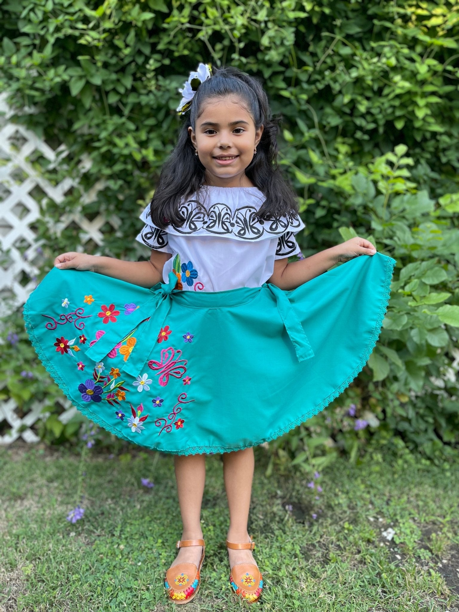 Girls Mexican Embroidered Encanto Dress. Encanto Dress. - Solei Store