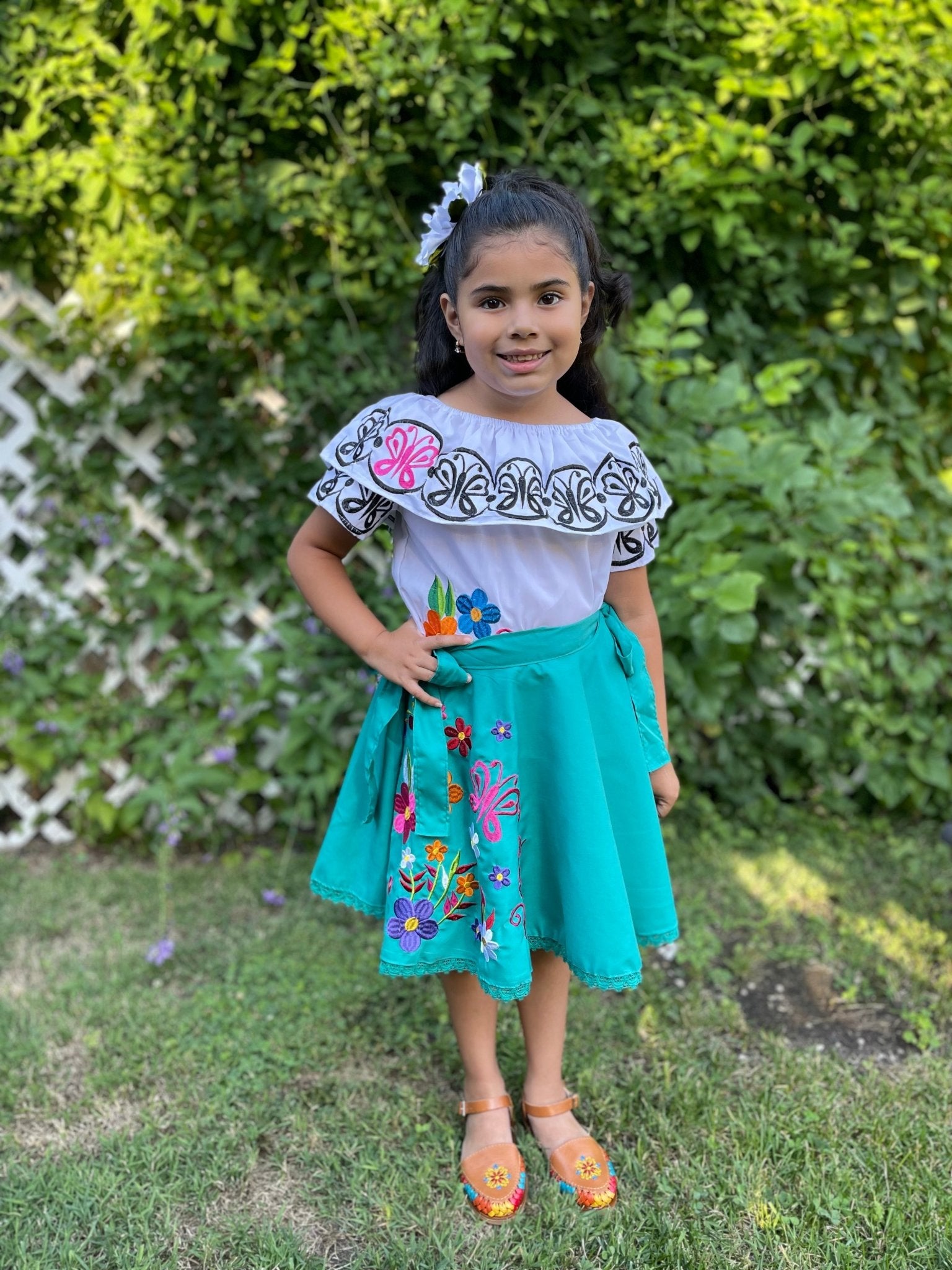 Girls Mexican Embroidered Encanto Dress. Encanto Dress. - Solei Store