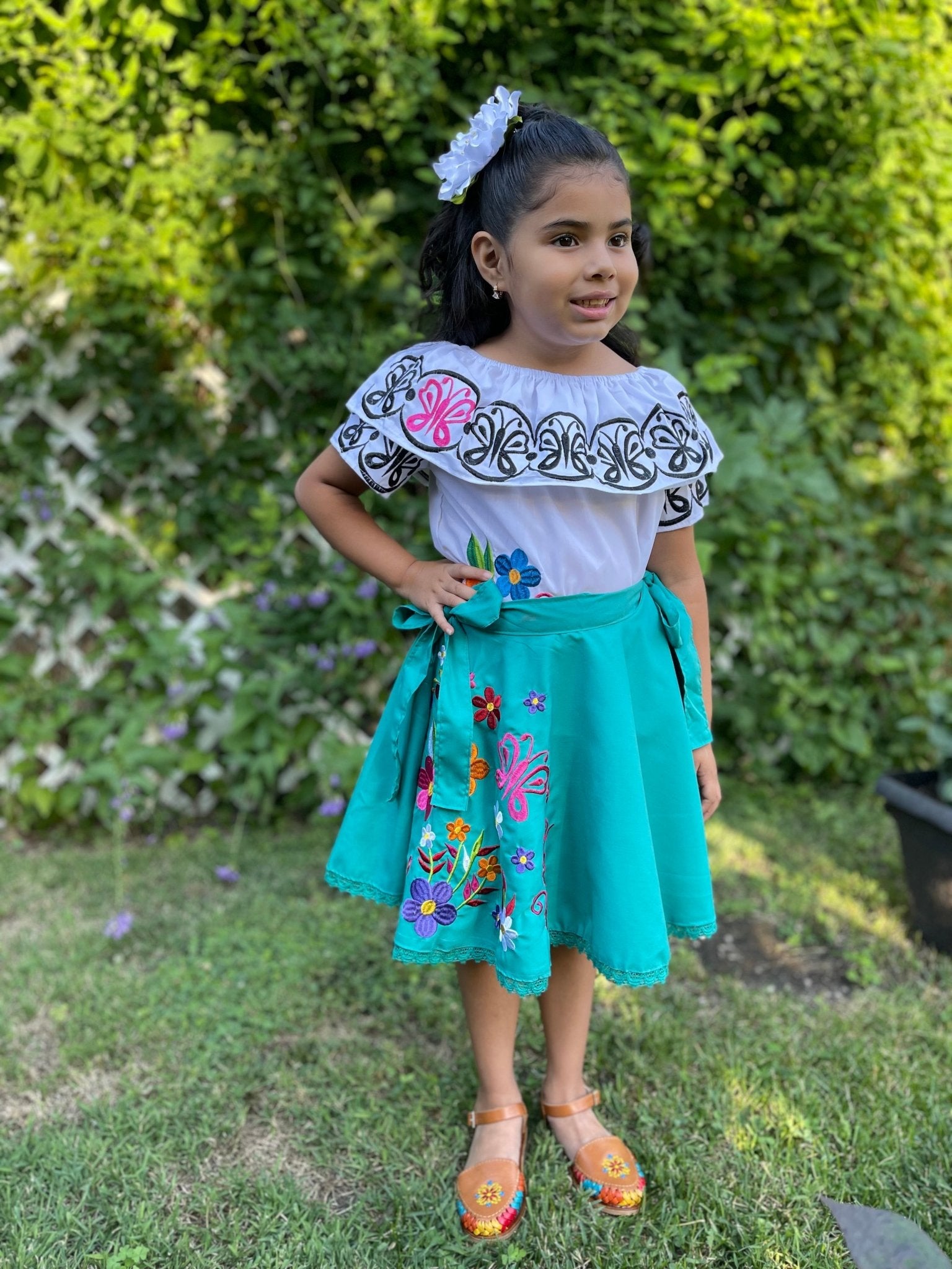 Girls Mexican Embroidered Encanto Dress. Encanto Dress. - Solei Store